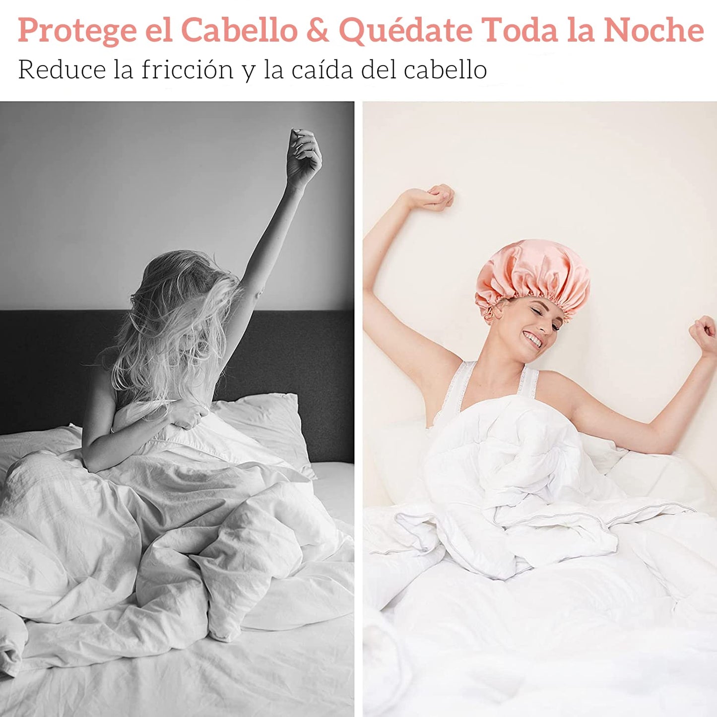 Gorro de Seda para Dormir Ajustable 3 Piezas, Gorro para Dormir Cabello Rizado Reutilizable y Cómodo, Gorro de Satin para Cabello Rizado para Dormir, Bañarse & Cocinando