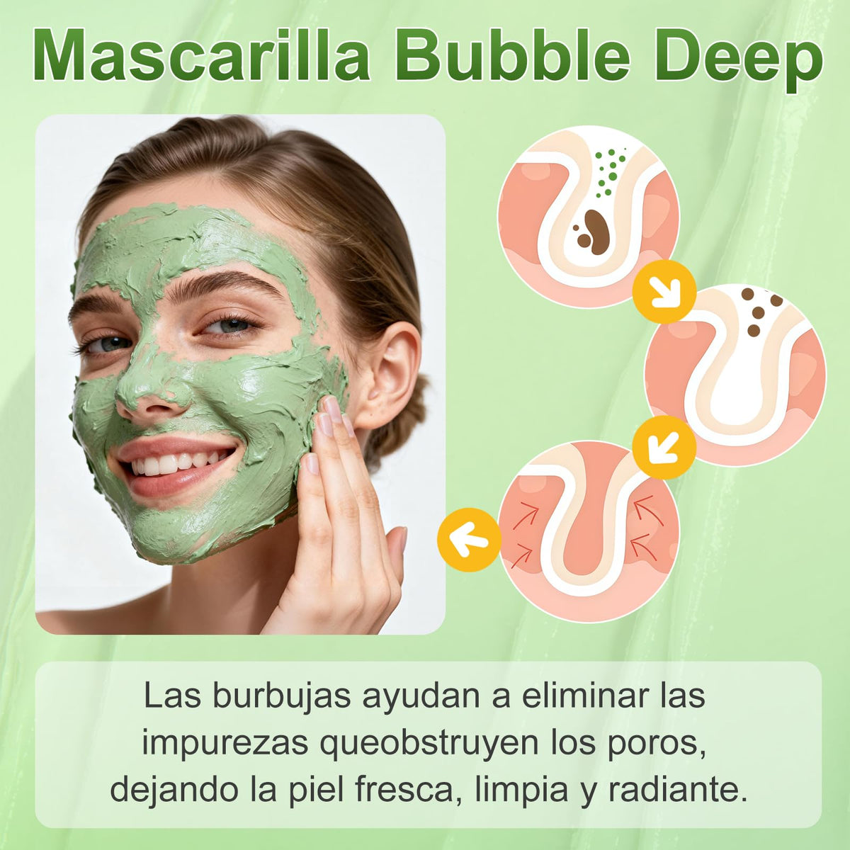 CHUNUO 180 g Bubble Mascarilla Limpiadora Profunda con cuchara