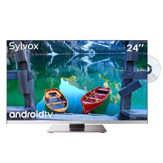 Televisor Inteligente SYLVOX de 24 Pulgadas FHD 1080P WiFi Integrado con Reproductor de Disco para Caravana y Hogar