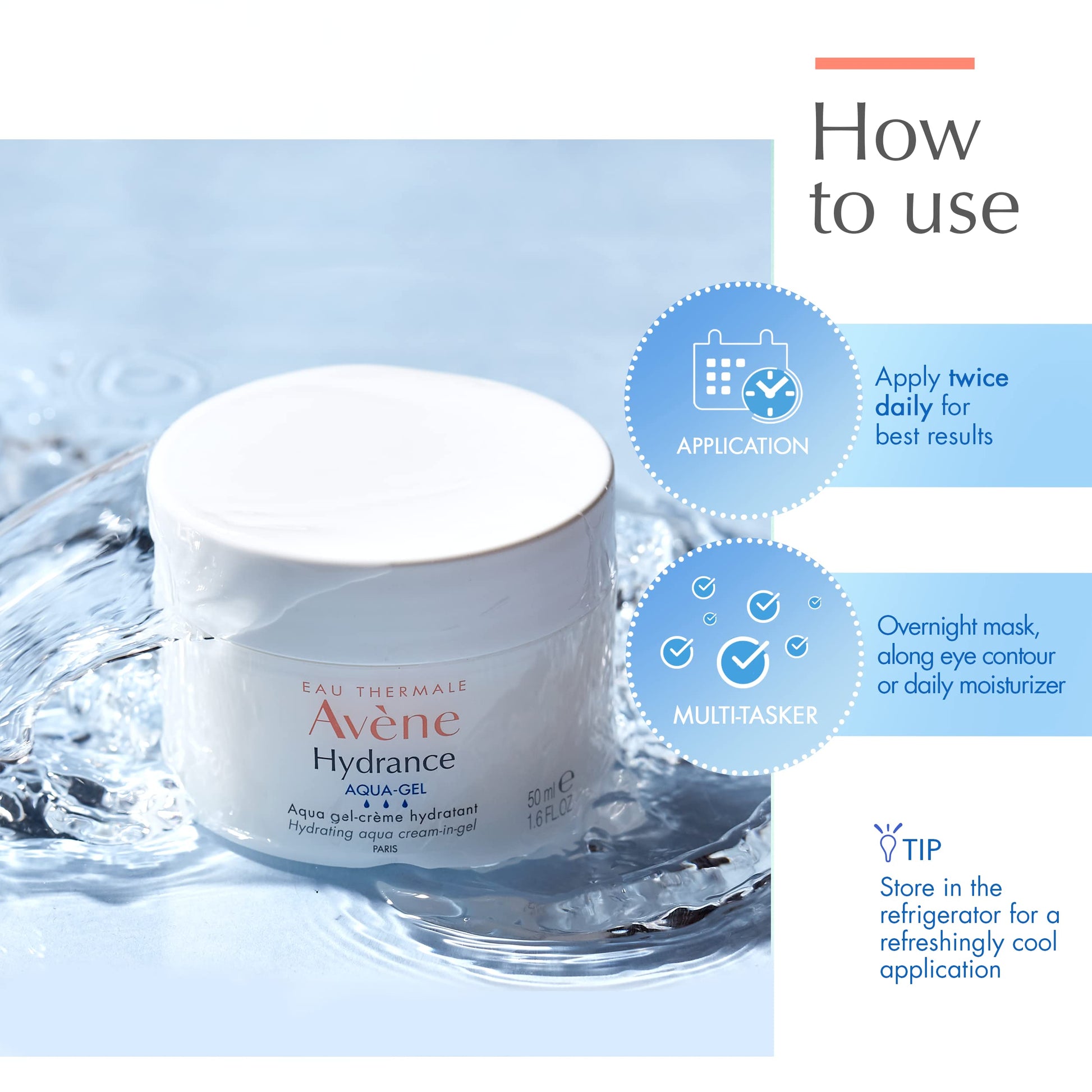 Eau Thermale Avène Hydrance Hydrating Aqua Cream-in-Gel, 1.6 Fl. Oz.