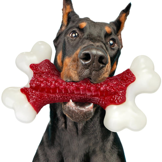 Juguetes resistentes para perros, juguetes para perros para masticadores agresivos de raza grande, juguetes para masticar agresivos Kseroo para perros grandes, juguete masticable de hueso de perro, juguete de nailon duradero para perros grandes, juguetes