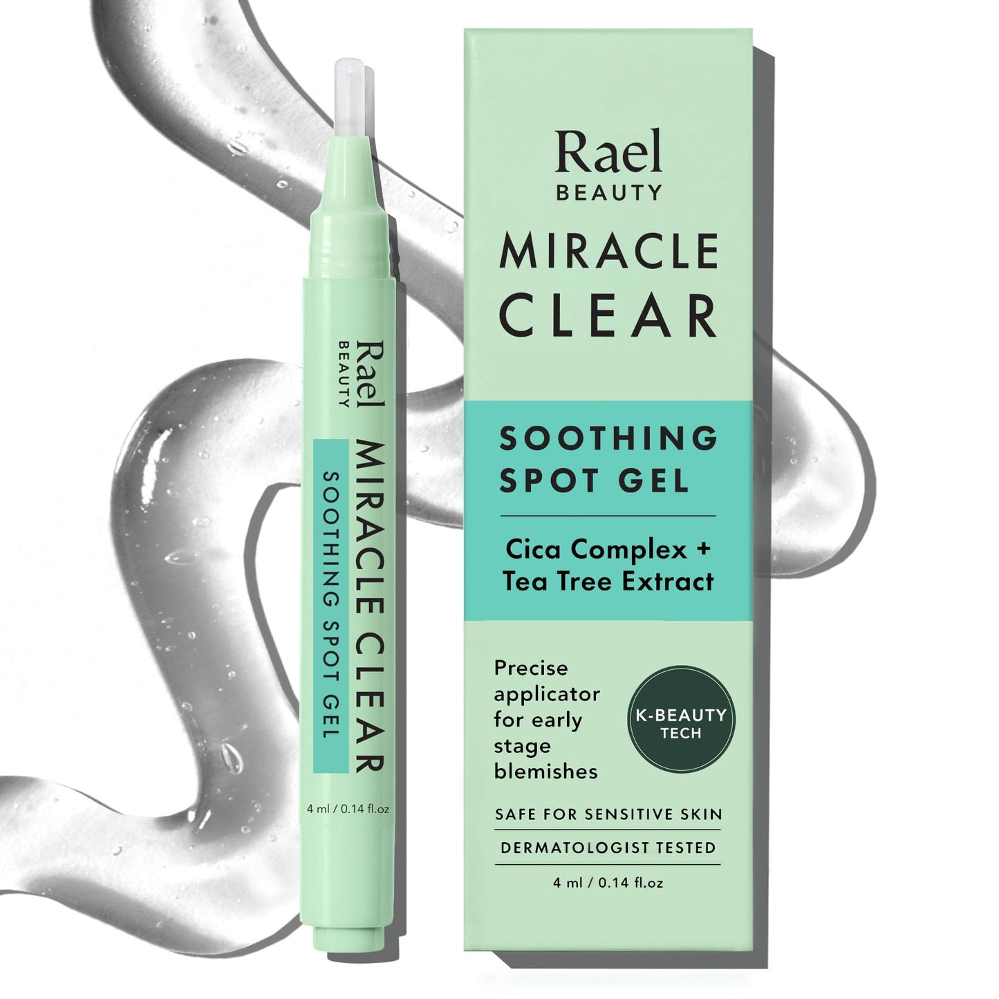 Rael- REDUCE LOS GRANOS: gel transparente de acción rápida con ácido succínico que combate el acné subterráneo y activo.