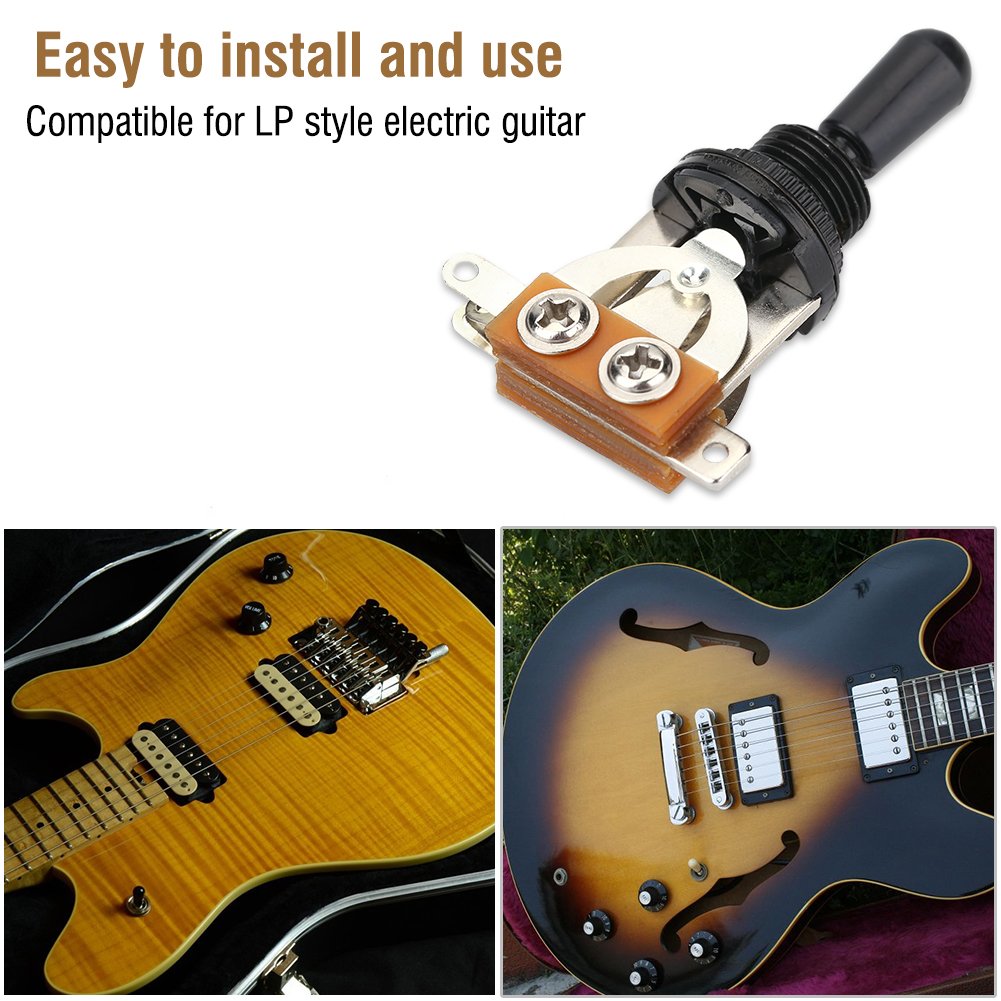 3 Way Switch, Metal Toggle Switch for Electric Guitar, Black, Replacement Part for LP Style Guitars, for Electric Guitar Players