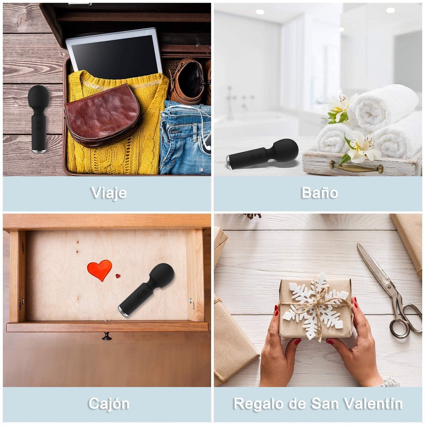 Sendowtek Mini Masajeador Muscular Masajeador Eléctrico de Mano Masajeador Recargable USB Dispositivo para Calmar Los Músculos Portátil Mini Massager Impermeable con 10 Velocidades Ajustables Diferentes Perfecto para Aliviar la Tensión, Los Músculos, el D