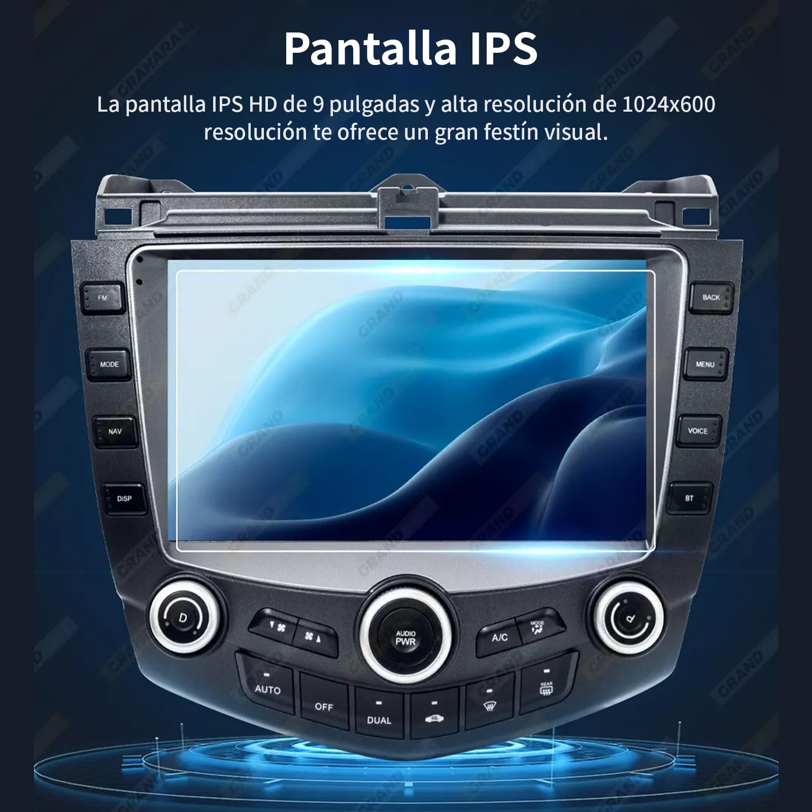 FINYQBET Estéreo para Auto 3999, Android 11 con CarPlay Inalámbrico, GPS y Bluetooth, Compatible con Honda Accord 2003-2007, Cámara de Reversa y Control de Volante