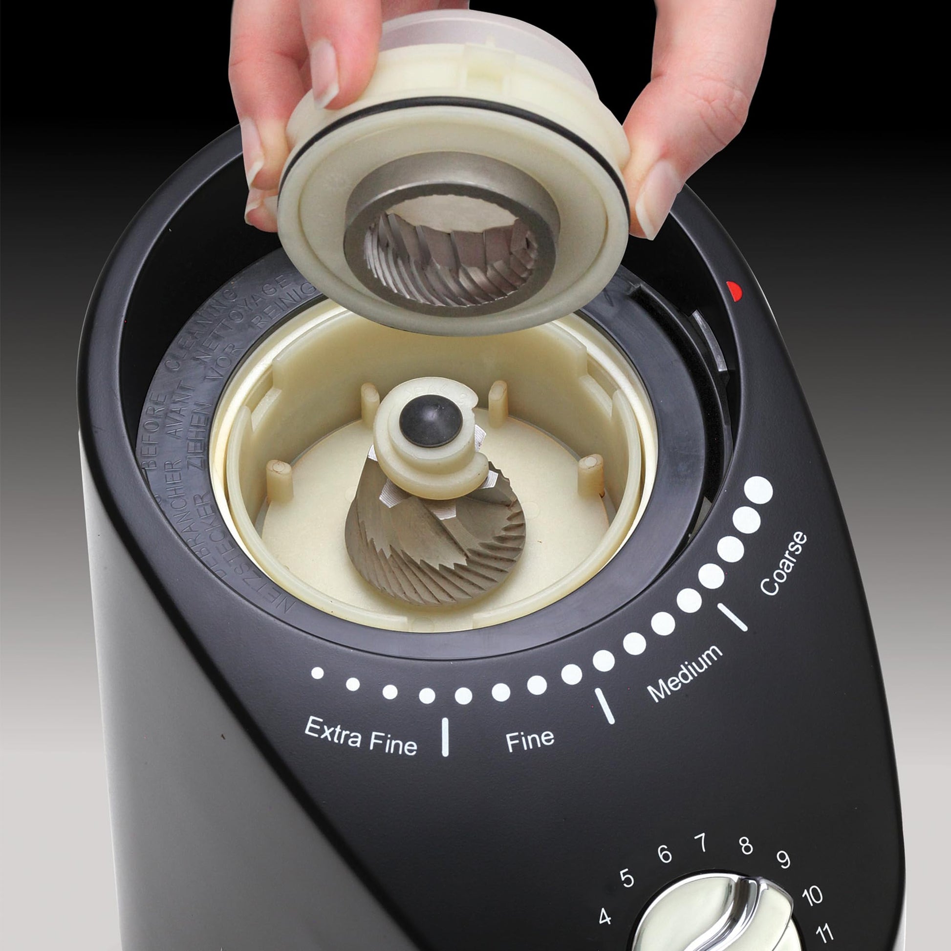 Capresso Infinity Plus - Molinillo cónico negro