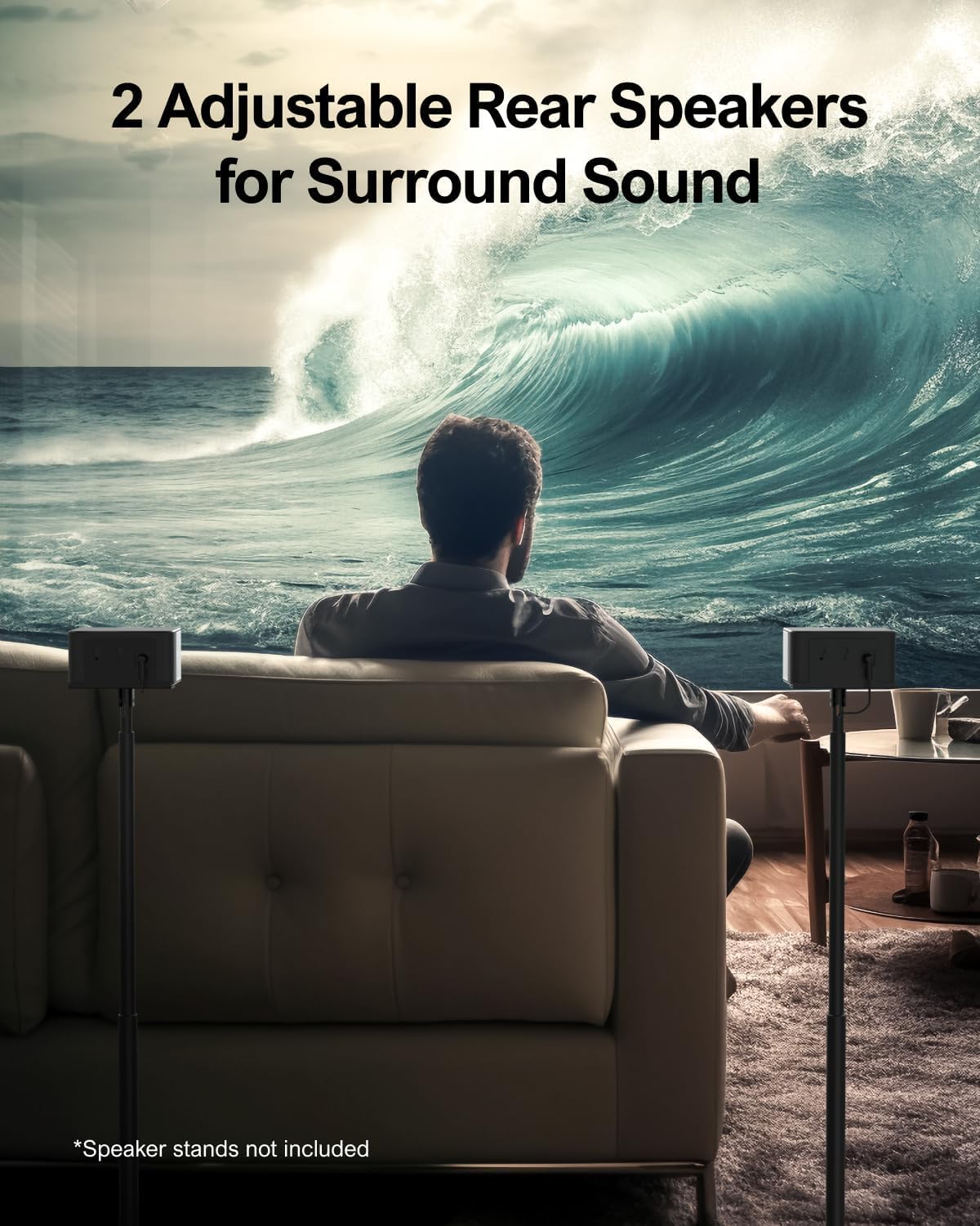 ULTIMEA - Barra de sonido envolvente virtual 5.1, sistema envolvente de cine en casa de 320 W con altavoces ajustables y subwoofer, barra de sonido para altavoces de TV, barra de sonido para Smart TV,