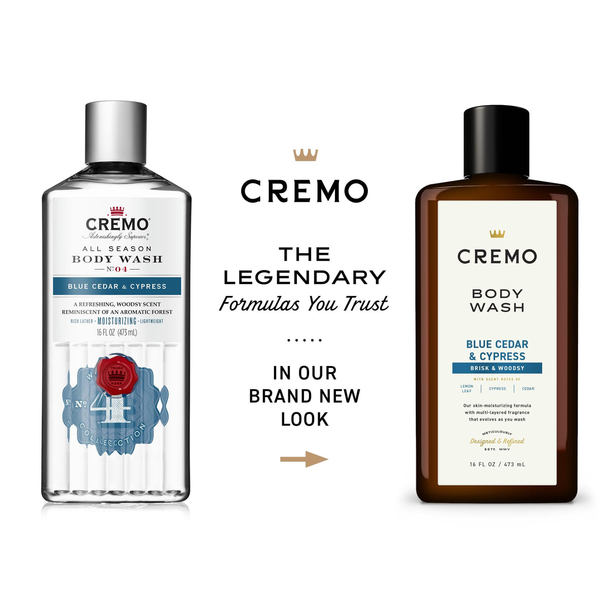 Cremo All Season Body Wash, Blue Cedar & Cypress, 16 oz. 2-pack