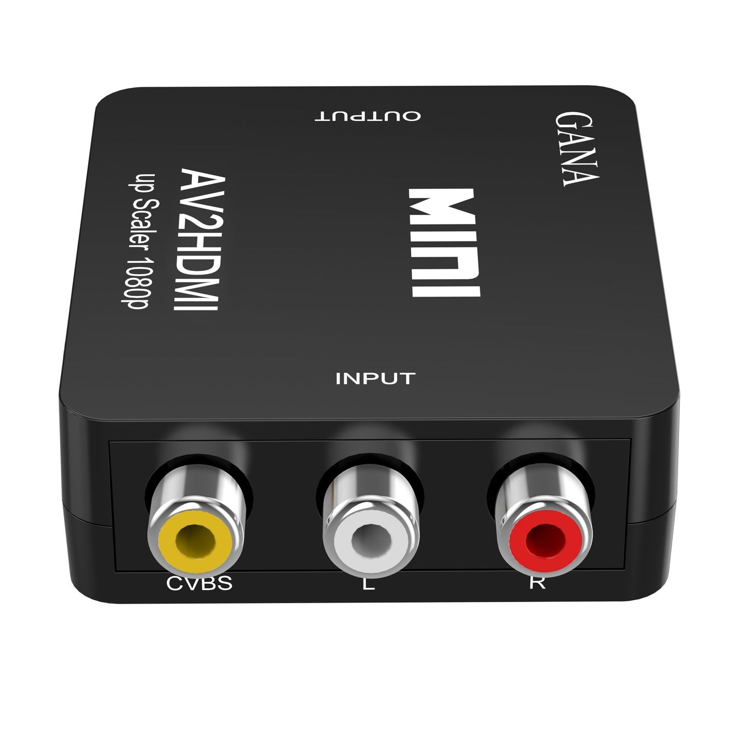 GANA RCA a HDMI, AV a HDMI Convertidor de Video Soporte 1080P con Cable de Alimentación USB para PC/Laptop/Xbox/PS4/PS3/TV/STB/VHS/VCR Cámara DVD - Negro