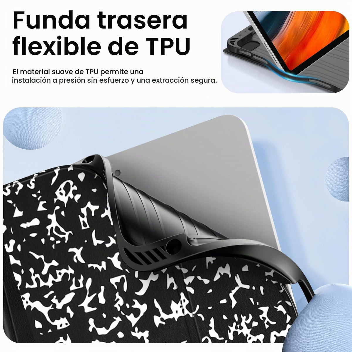 Funda con Teclado iPad Air Fintie Negro TPU Suave Desmontable Bluetooth