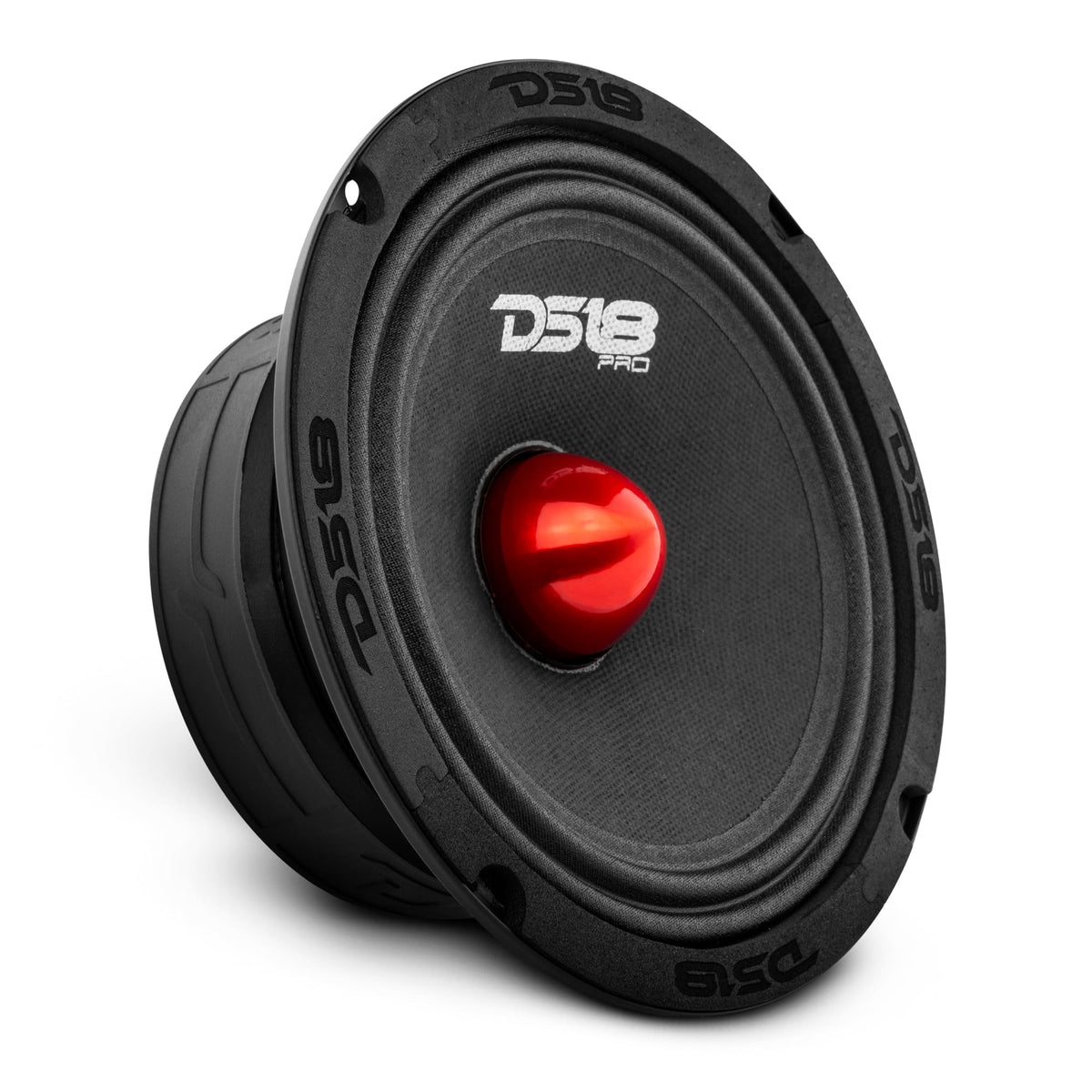 Altavoz Medio DS18 Rojo con Bullet de Aluminio para Sistema de Sonido de Coche o Camión