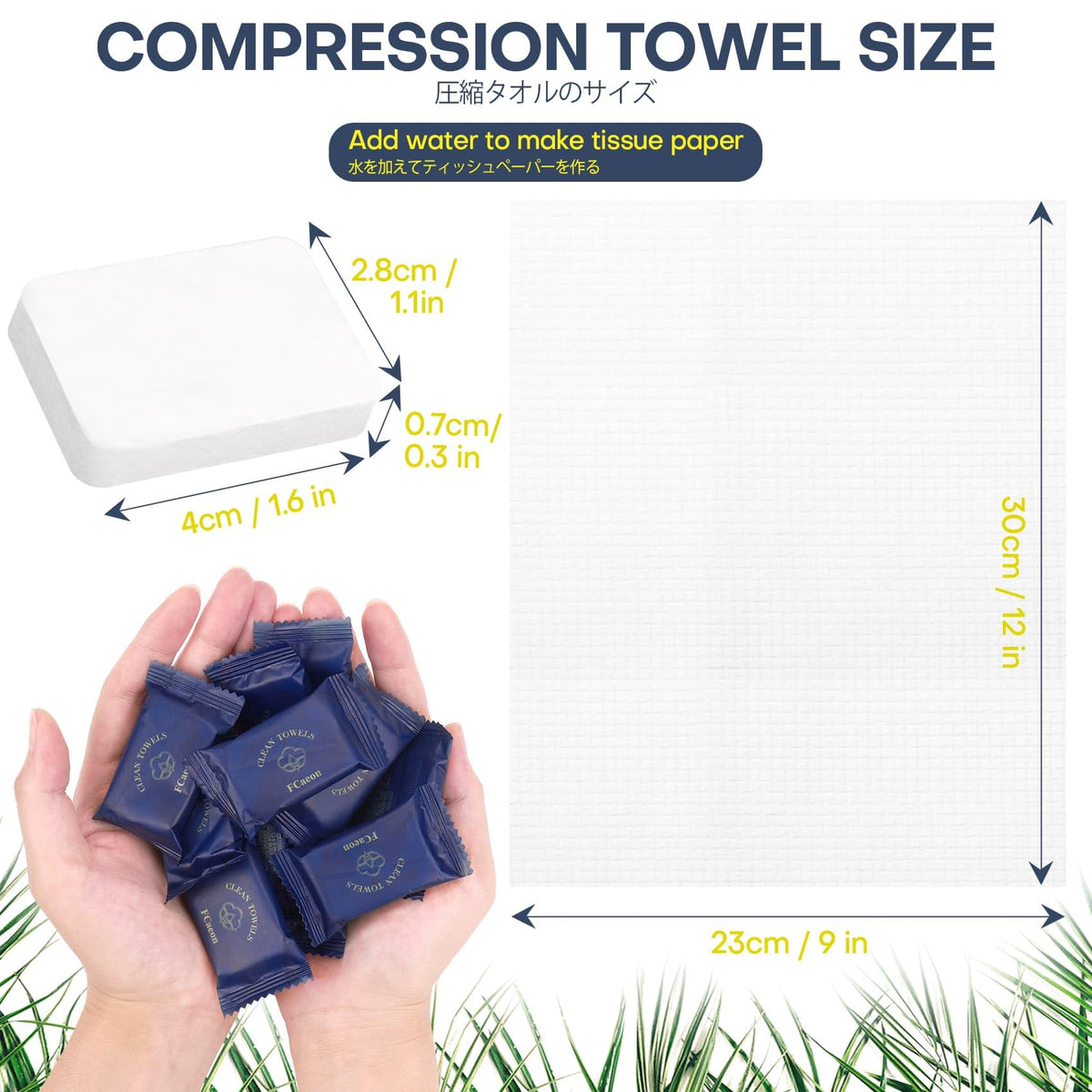 FCaeon Toalla Desechable Comprimida Espesa Grande,Toallita Facial Suave Reutilizable Pañuelo de Algodón Portátil para Viaje,Camping,Senderismo,Hotel,Salón de Belleza,Aire Libre(Azul Oscuro 50 Unidad)
