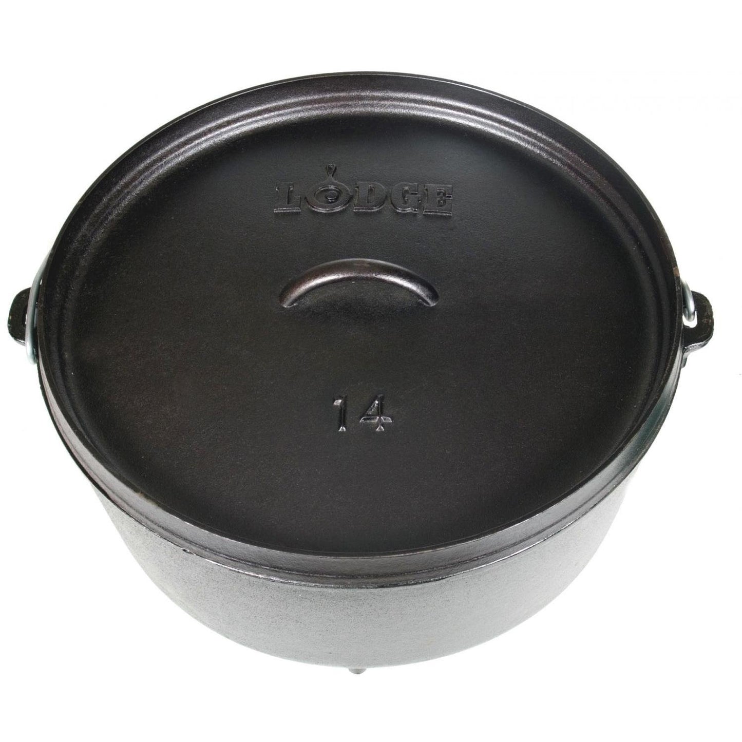 Lodge - Horno holandés de hierro fundido presazonado de 10 cuartos con tapa, doble asa, uso en el horno, en la estufa, en la parrilla o sobre la fogata, color negro