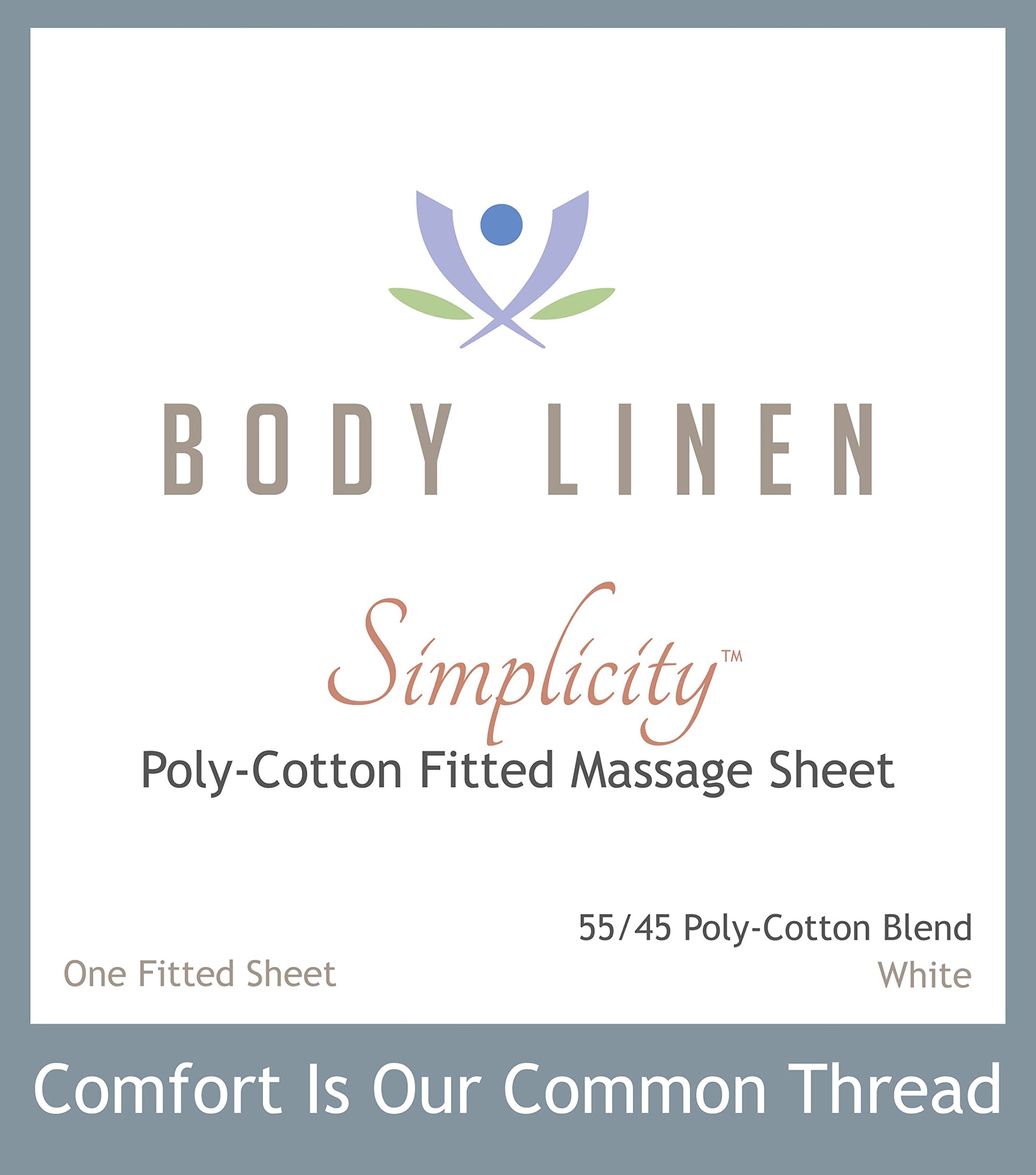 Body Linen Simplicity - Sábanas bajeras de polialgodón para Mesa de Masaje, 180 Hilos, Ajuste Espacioso, Suave y Duradero. Disponible en Blanco, Natural y Gris.