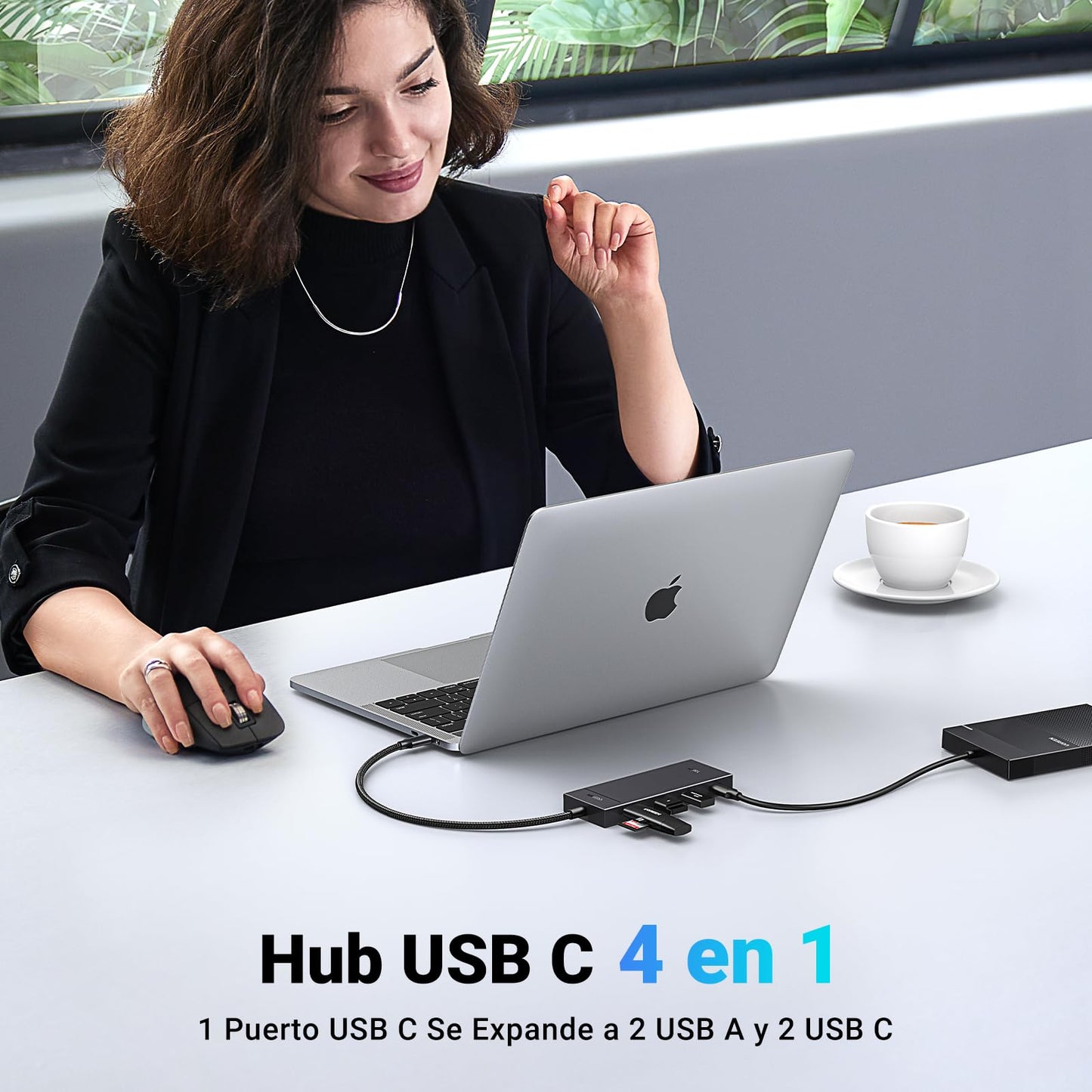 Hub USB C UGREEN 10Gbps Adaptador USB a Tipo C 4 Puertos Compatible MacBook iPad Pro Android iOS
