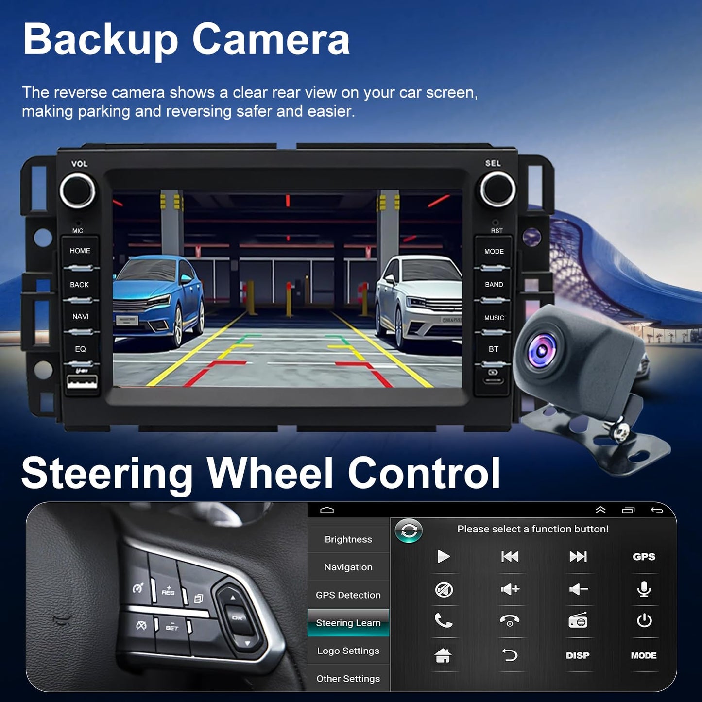 Hyperego Radio Android para Express Van 1500/2500/3500 2008-2026, Traverse 2009-2012, Monte Carlo 2006-2007, Buick Enclave 7‘’ Pantalla táctil, estéreo para Auto, CarPlay, Android Auto