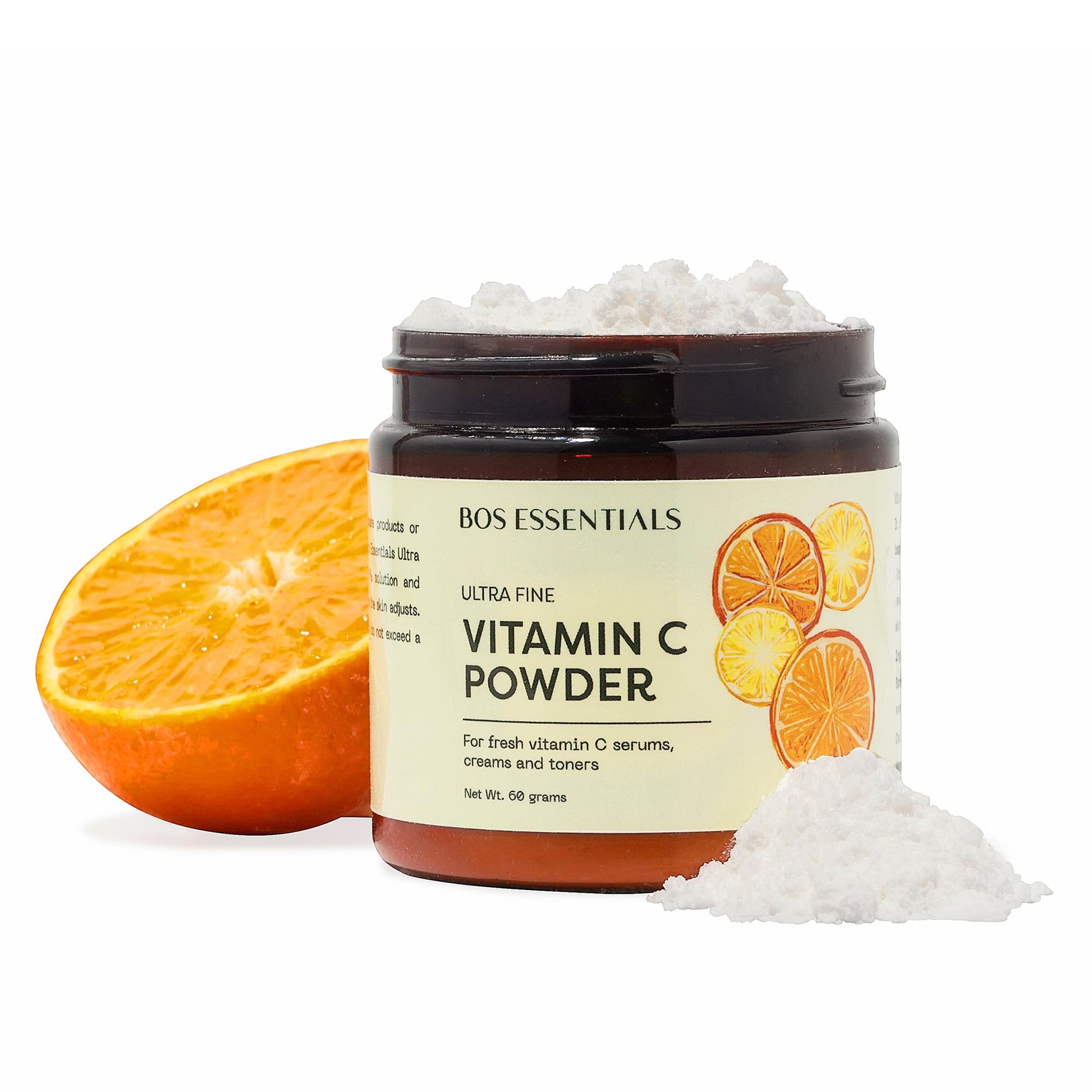 Polvo de vitamina C de grado cosmético ultrafino | SE DISUELVE AL INSTANTE EN AGUA | La mejor calidad disponible (MALLA 325) | Haga su propio suero de vitamina C fresco y efectivo