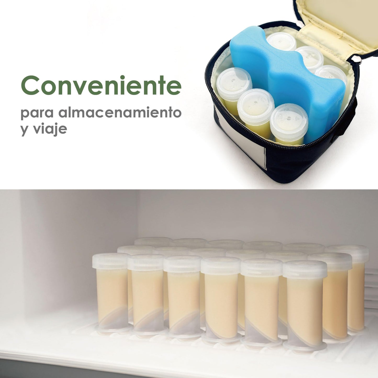 Recipiente Maymom de 1.5 oz diseñado para el almacenamiento de calostro y leche; tapas a prueba de fugas, para almacenamiento de leche materna en congelador o refrigerador, fabricado sin BPA; 4 piezas por paquete.