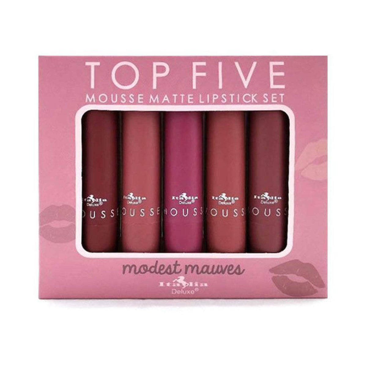 Italia Deluxe - Labial Mousse Matte Original Set 5 Top Five (Modest Malvas)