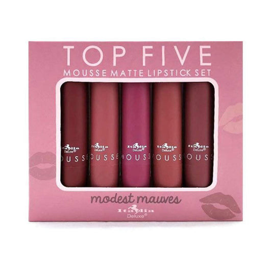 Italia Deluxe - Labial Mousse Matte Original Set 5 Top Five (Modest Malvas)
