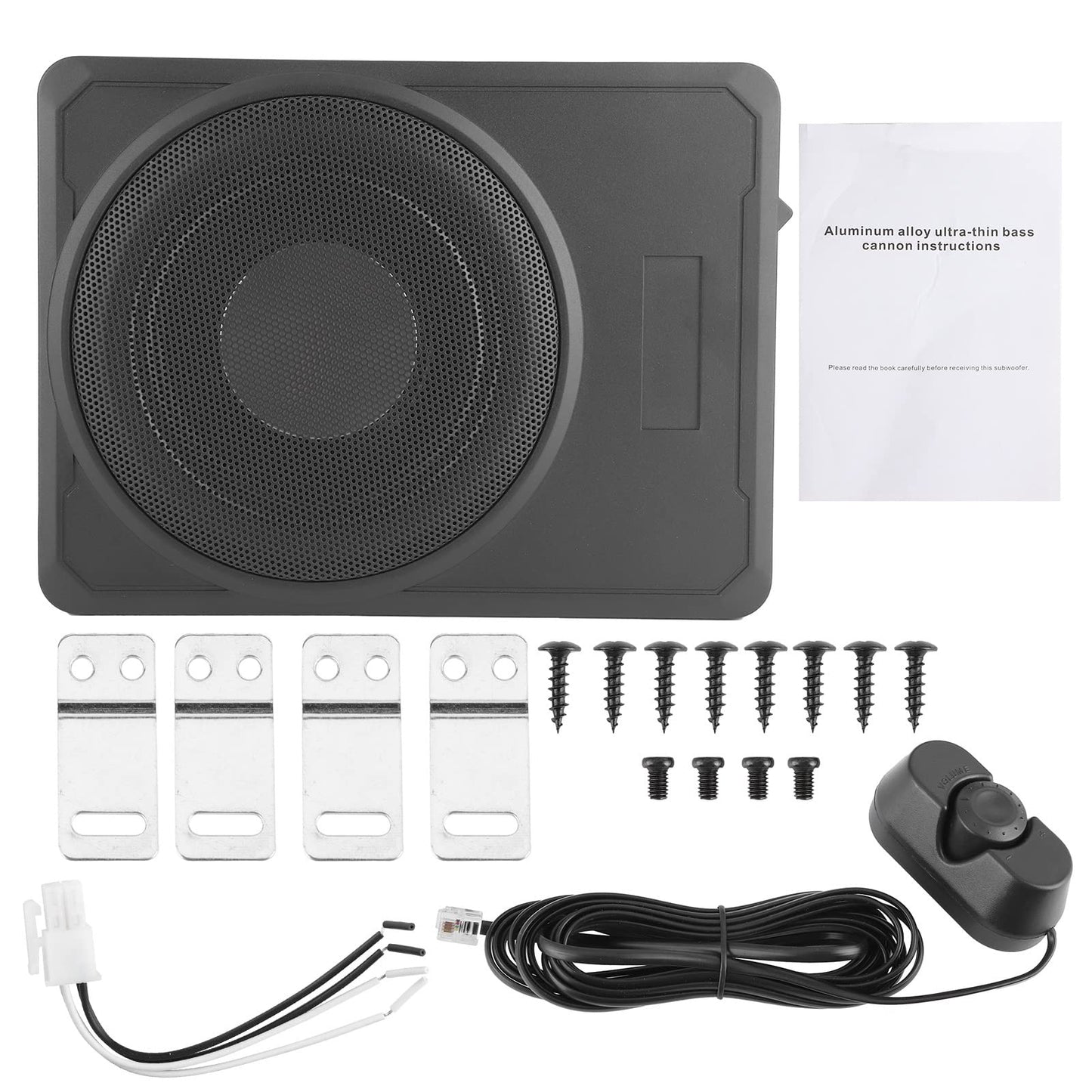 Subwoofer Compacto para Debajo del Asiento de 800 W, 10 Pulgadas, Subwoofer Delgado de 13,6 X 10,2 X 2,7 Pulgadas para Camión, Subwoofer para Automóvil, Amplificador Delgado,