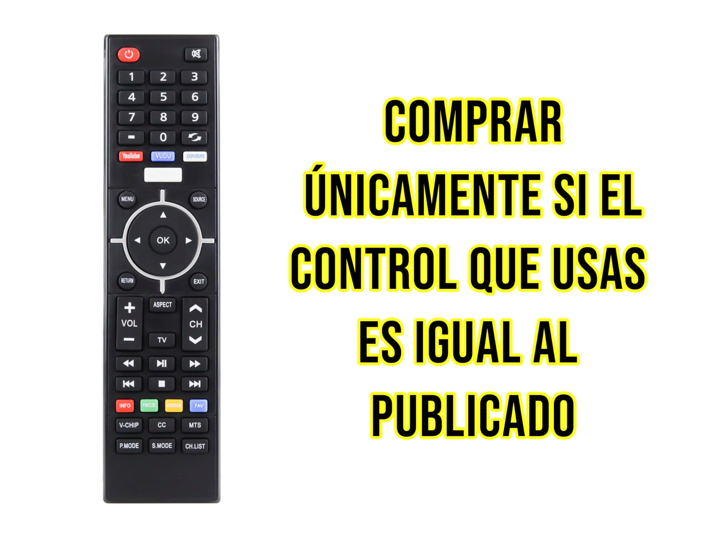 Control Remoto VIOS Element ALUX ATVIO Polaroid SEIKI Ty-49c-1 Pantalla Smart TV