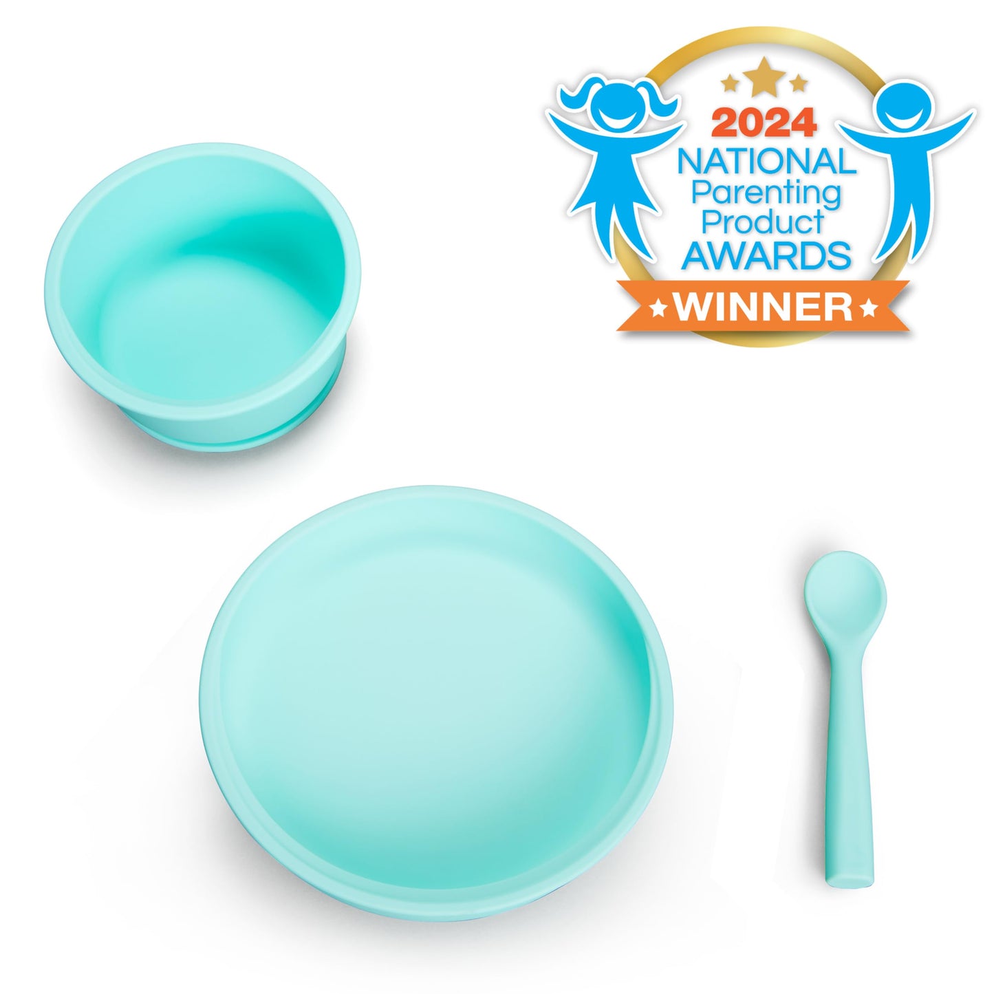 Juego de Alimentación Munchkin Menta Silicone para Bebés y Niños Pequeños