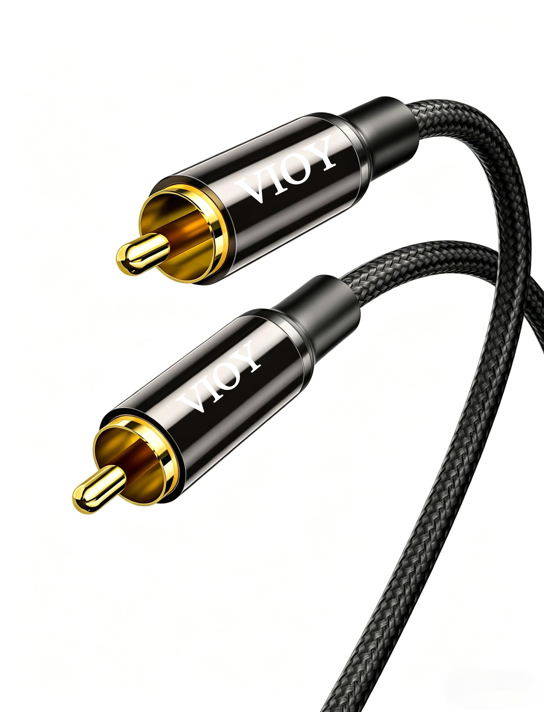 VIOY - Cable de audio digital coaxial (15 pies), cable de subwoofer RCA macho a macho HiFi 5.1 SPDIF estéreo coaxial para cine en casa, HDTV, amplificador, altavoz y barra de sonido