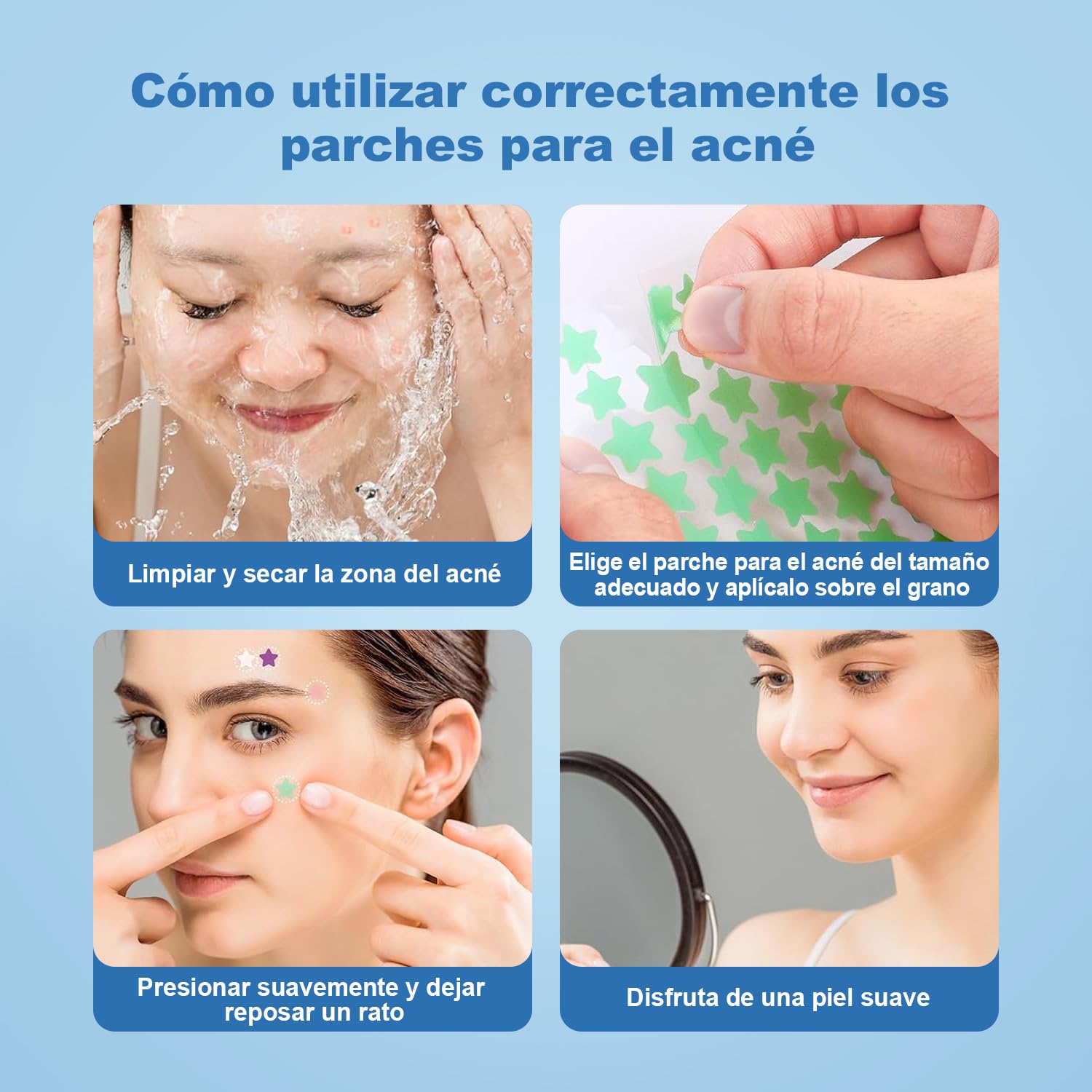 Parches para Acne,Pimple Patch,200 Almohadillas Hidrocoloides para Espinillas, Parches para Espinillas, Pimple Reduce Enrojecimiento,Forma de Estrella, Pueden Absorber la Secreción (Rojo)