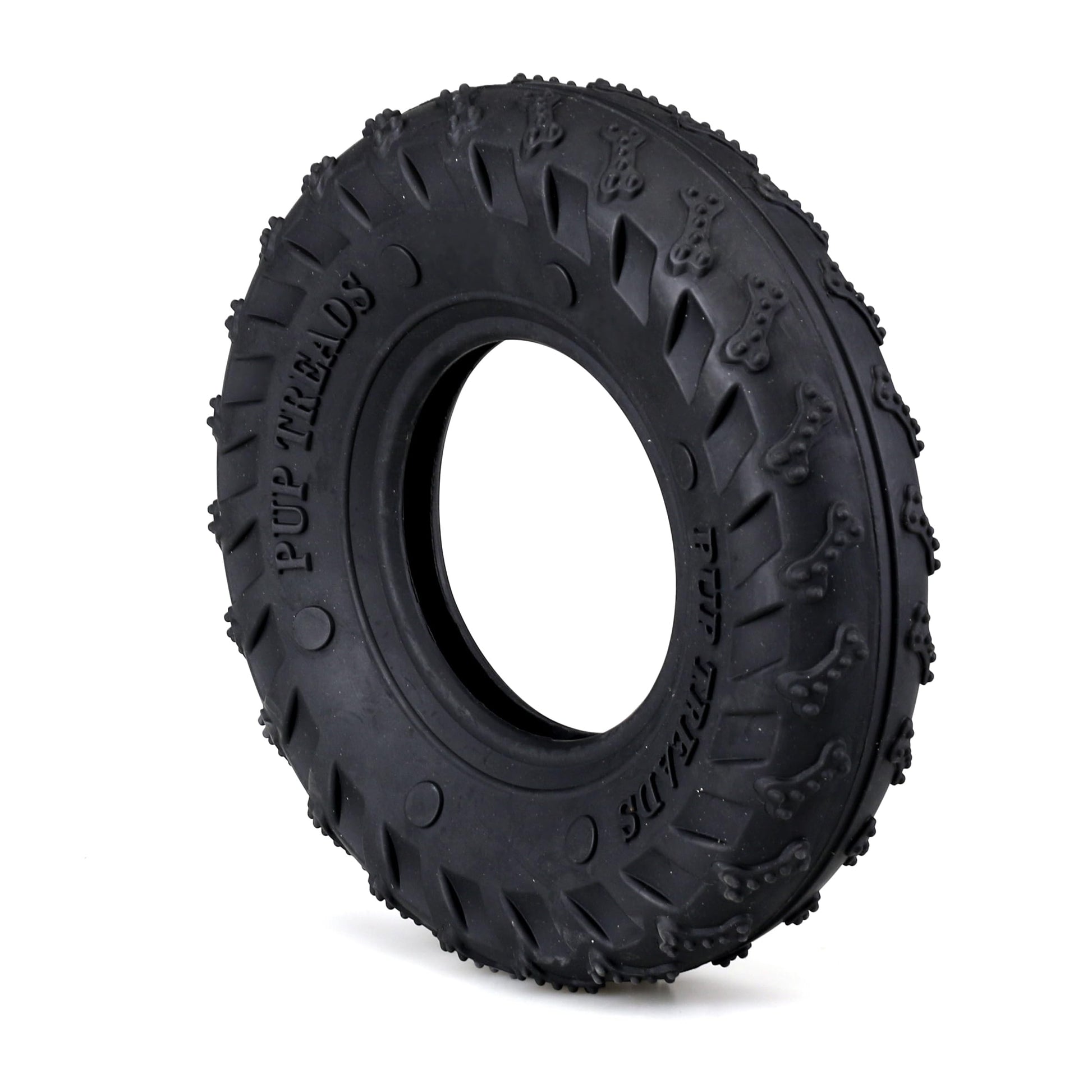 Friendly Pet Juguete Masticable con Forma De Neumático para Perros, Juguete De Caucho Natural para Buscar Y Jugar En Interiores Y Exteriores (Tamaño Mediano) Medio Negro
