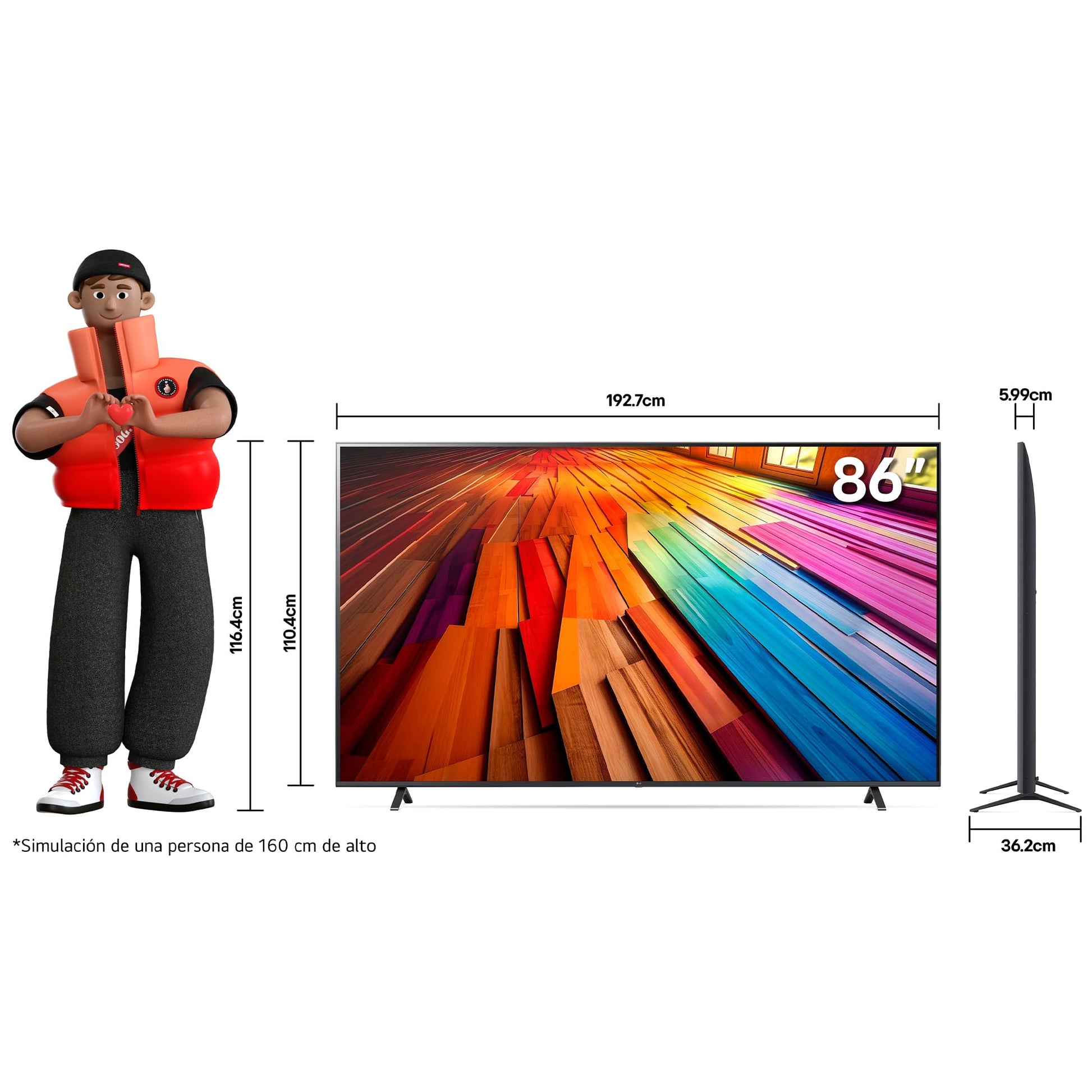 LG Pantalla UHD AI ThinQ 86 Pulgadas 4K Smart TV 2024 86UT8050PSA