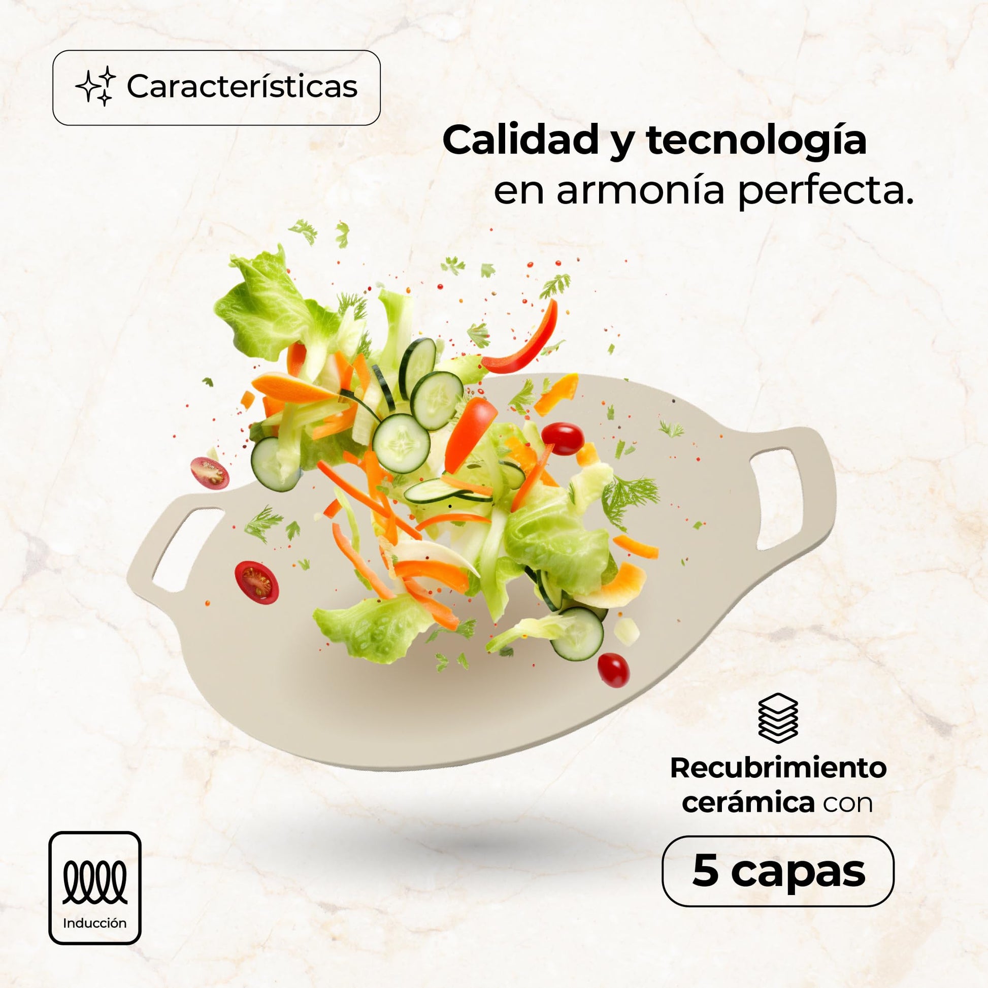 Comal Antiadherente Y De Induccion De 36 cm Beige