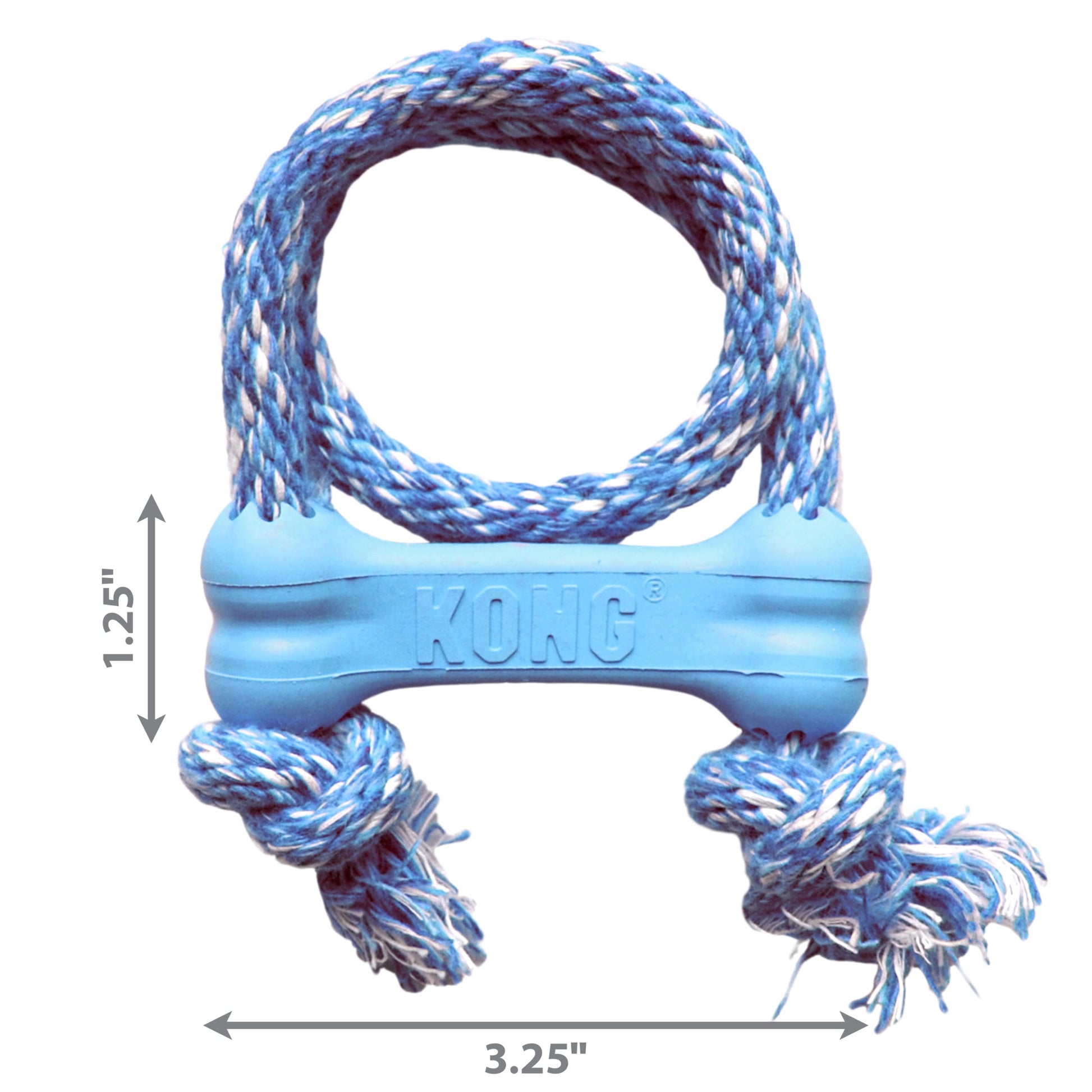 KONG Puppy Goodie Bone with Rope Dog Toy, X-Small, Colors May Vary