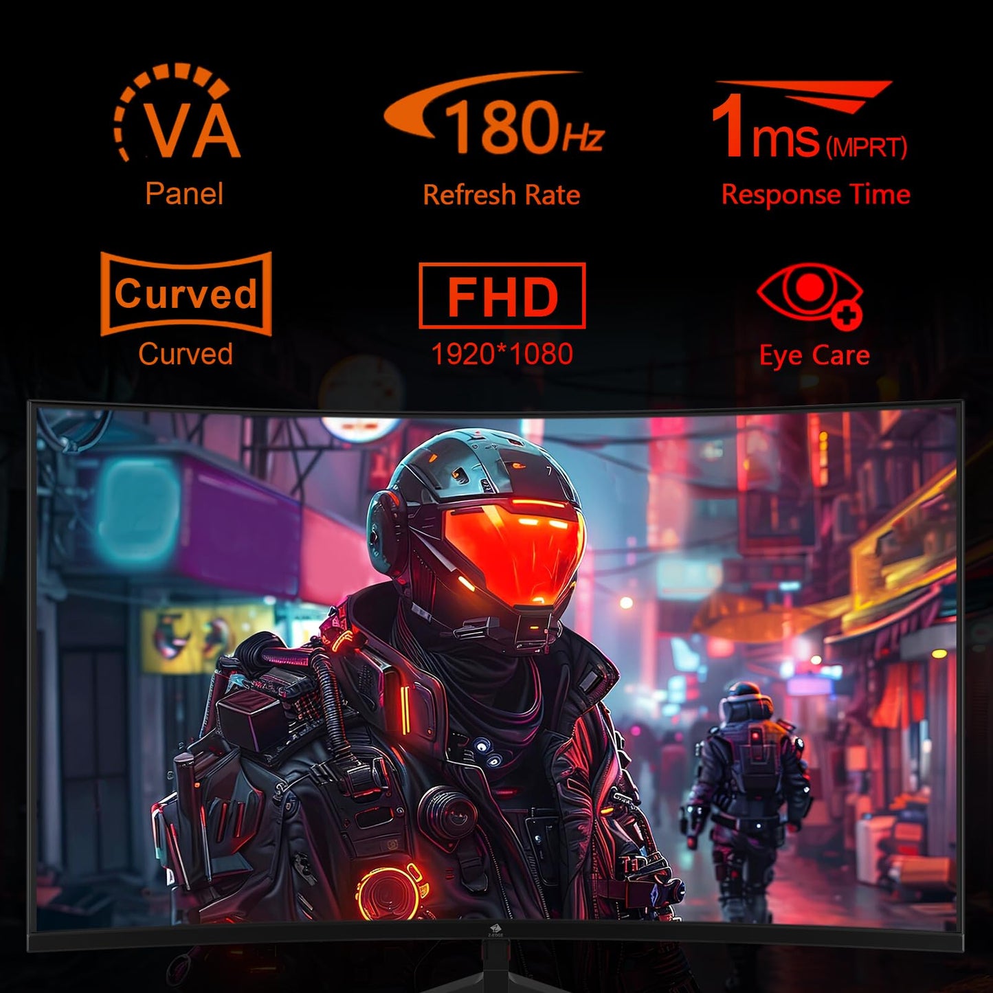Monitor de Juego Z-Edge UG24 Curvo FHD 1080 con 180 Hz