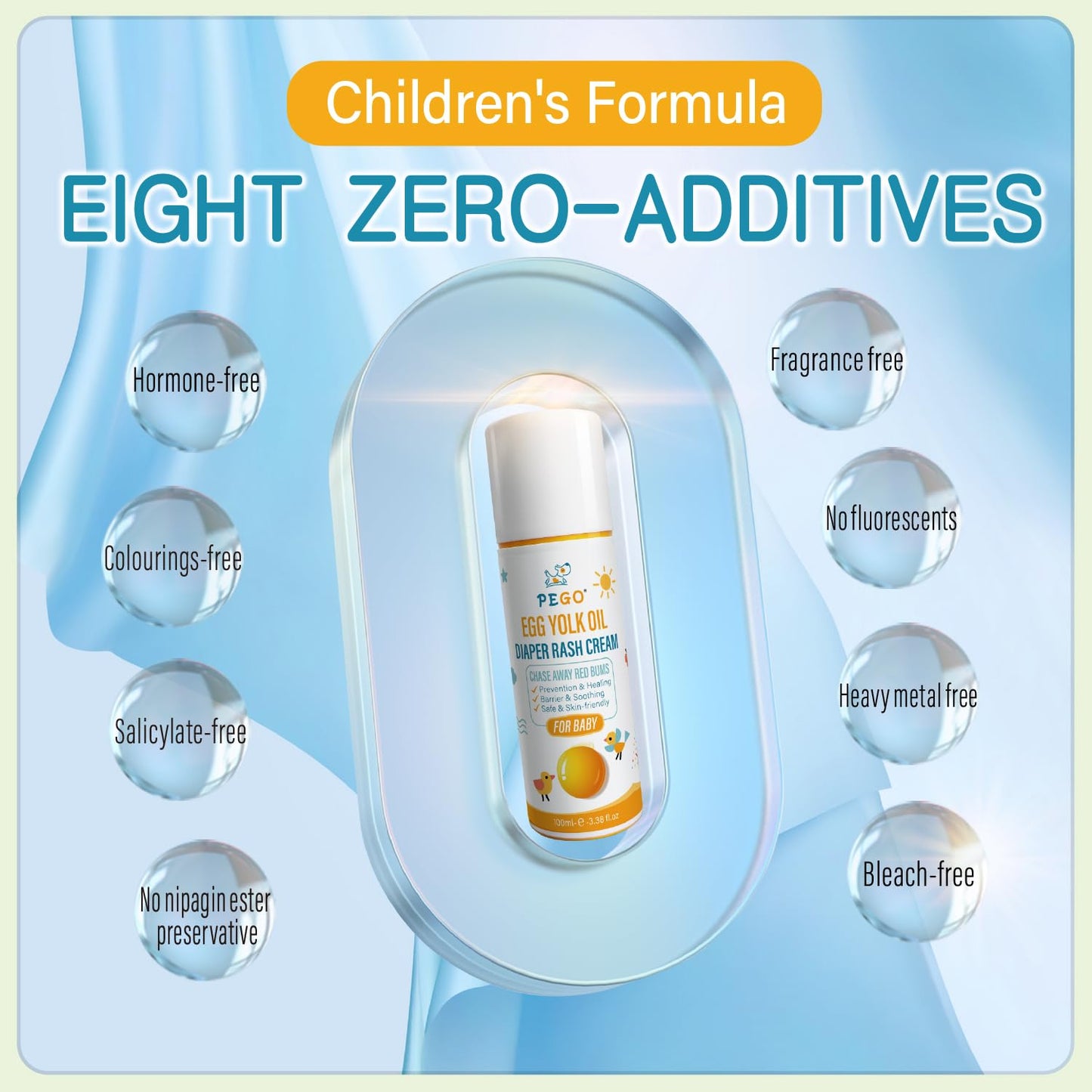 AOAO Crema para la dermatitis del pañal en bebés: recomendada por pediatras para prevenir, aliviar y tratar brotes y brotes de dermatitis del pañal. Protege la piel del bebé (100 ml, 3.38 onzas líquid