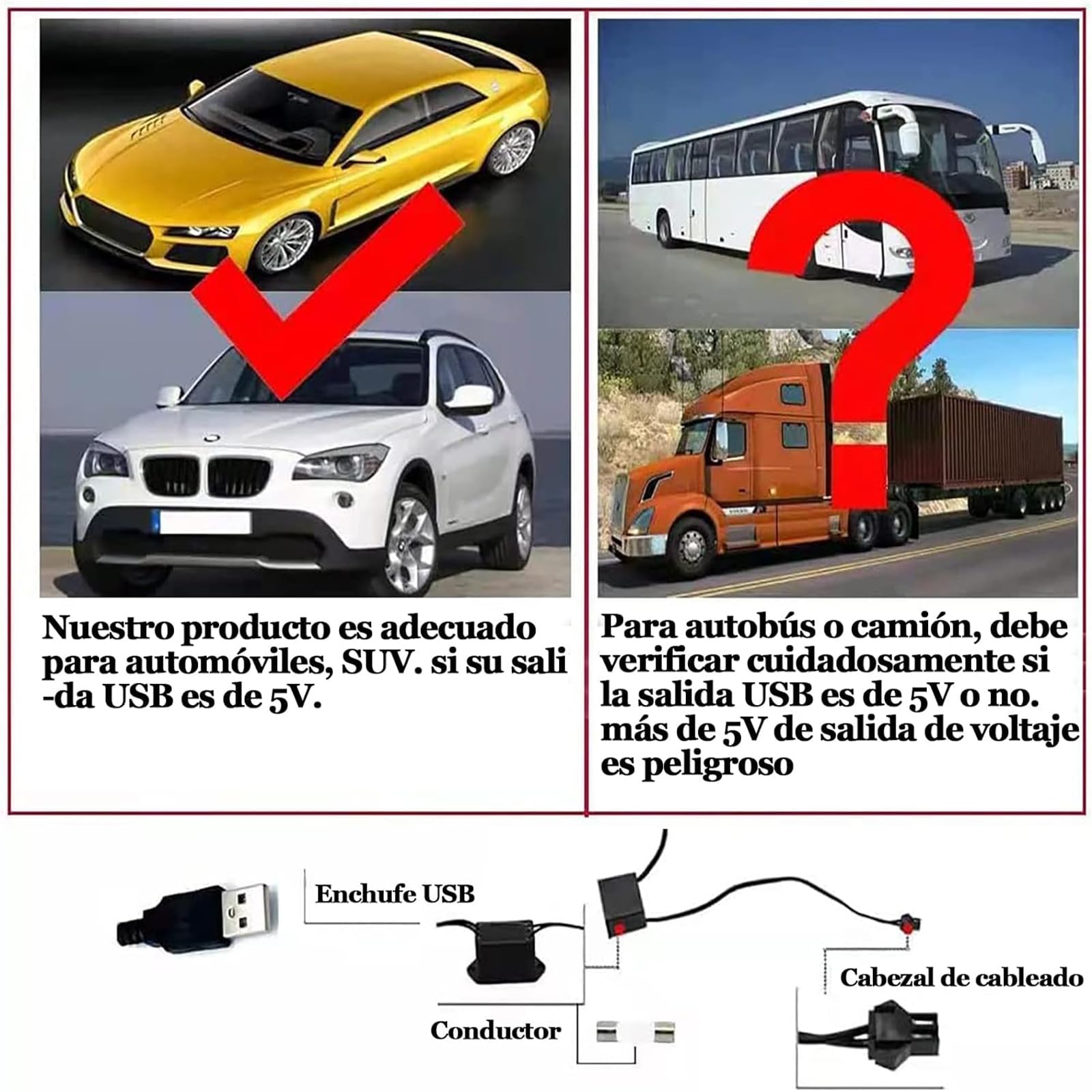 Tira de Luces LED para Coche Azul Cable de Neón 5m 12V con Modo de Música