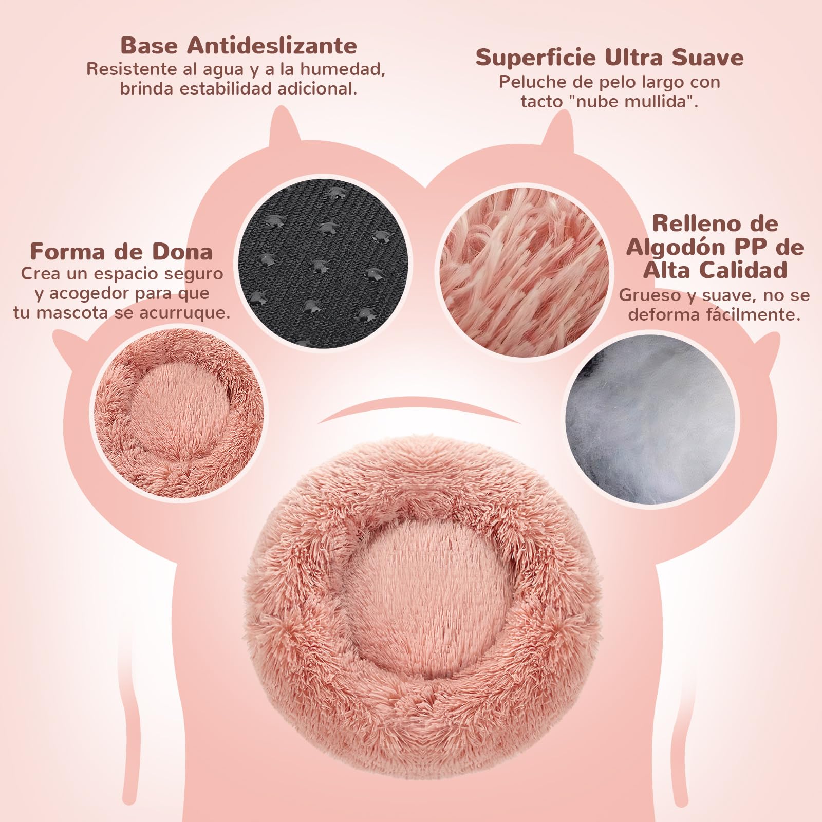 Cama Antideslizante Spring Blossoms Polvo de Hadas en Piel Peluda autocalentable para Perro