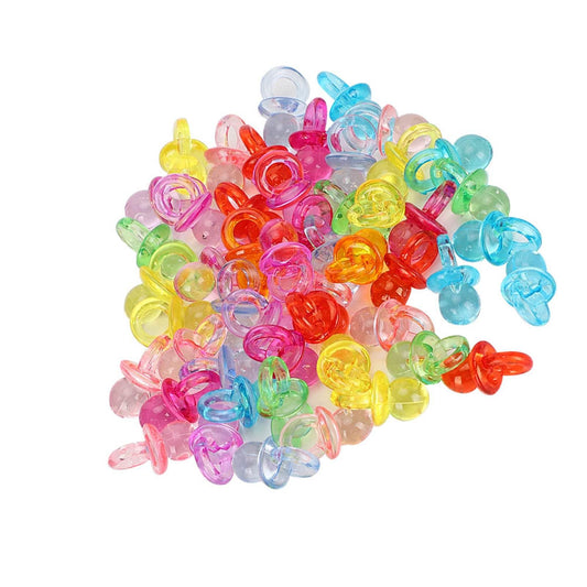 Chupete Acrílico, 100 Mini Chupetes de Acrílico para Juego de Shower Surtidos a Granel Accesorios de Ropa y áreas Circundantes Decorar Chupete Plástico Multicolor Artesanía Diminuto