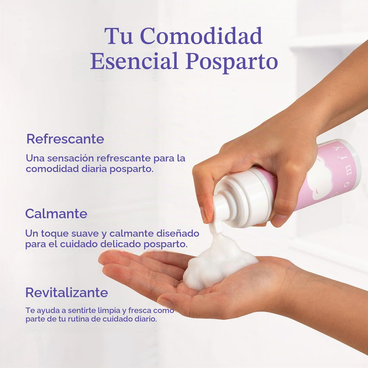 Purcomfy Espuma Calmante Perineal para el Cuidado Posparto Refrescante