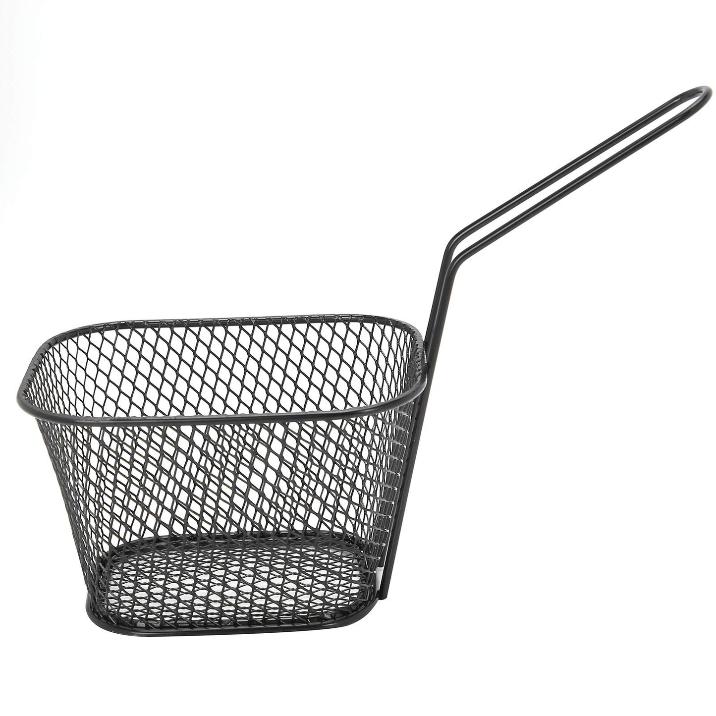 Cesta de Papas Fritas Cestas de Papas Fritas 4 Piezas Cesta de Red para Freír de Acero Inoxidable Colador de Cocina para Papas Fritas Comida Herramienta de Cocina(Negro)