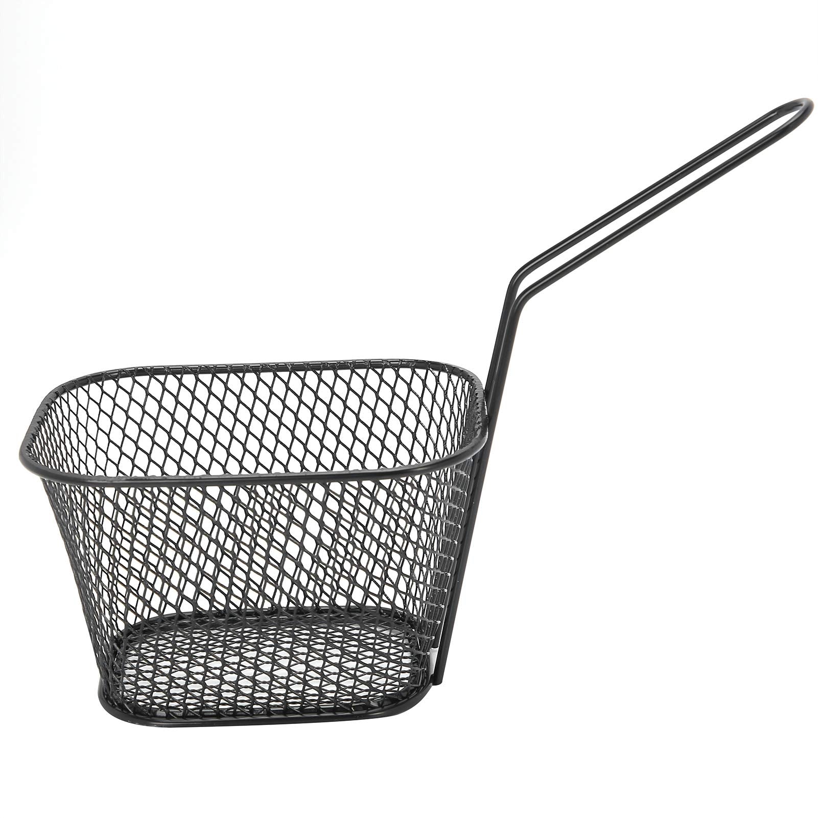 Cesta de Papas Fritas Cestas de Papas Fritas 4 Piezas Cesta de Red para Freír de Acero Inoxidable Colador de Cocina para Papas Fritas Comida Herramienta de Cocina(Negro)