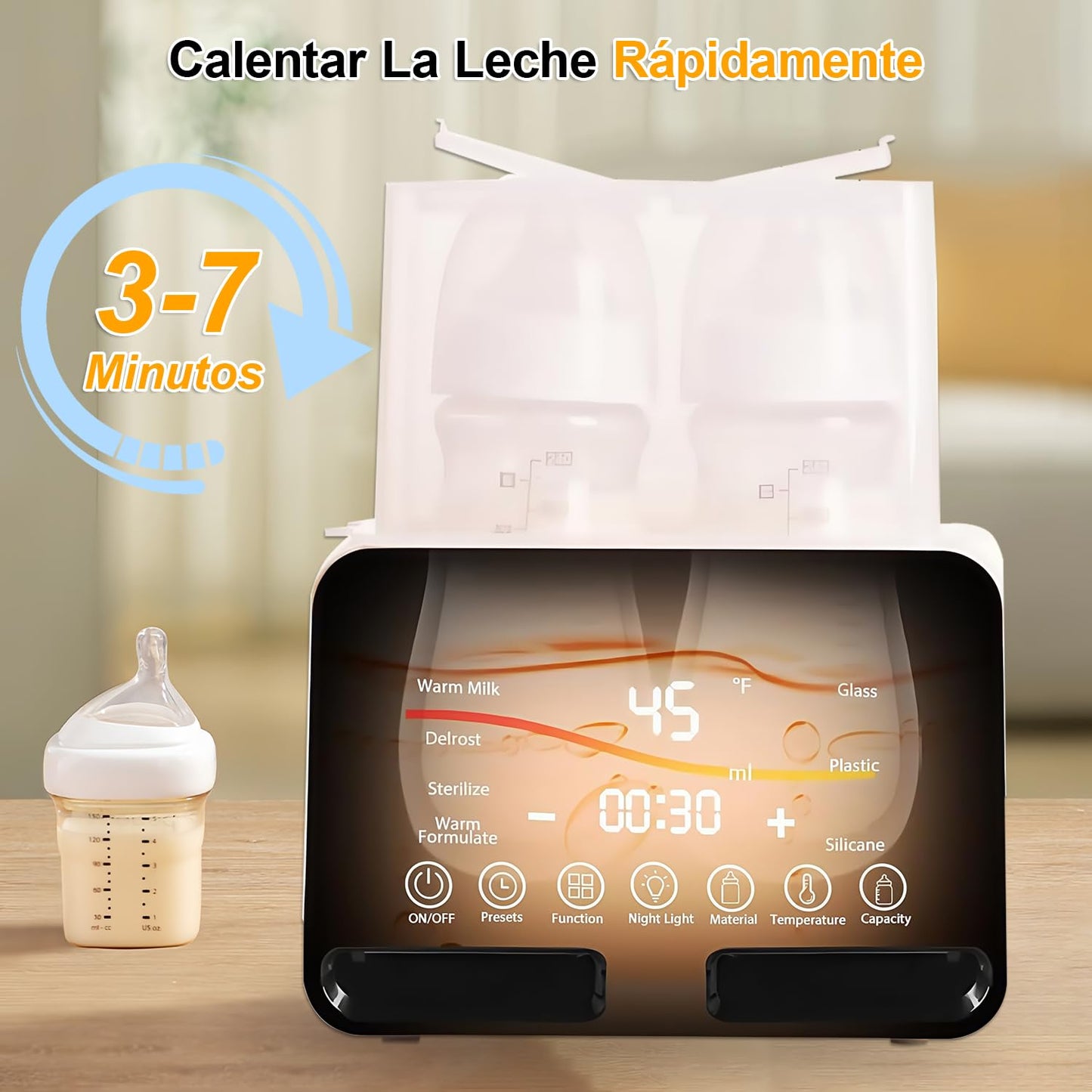 Calentador de Biberones Multifuncional, 8 en 1 Esterilizador de Biberones