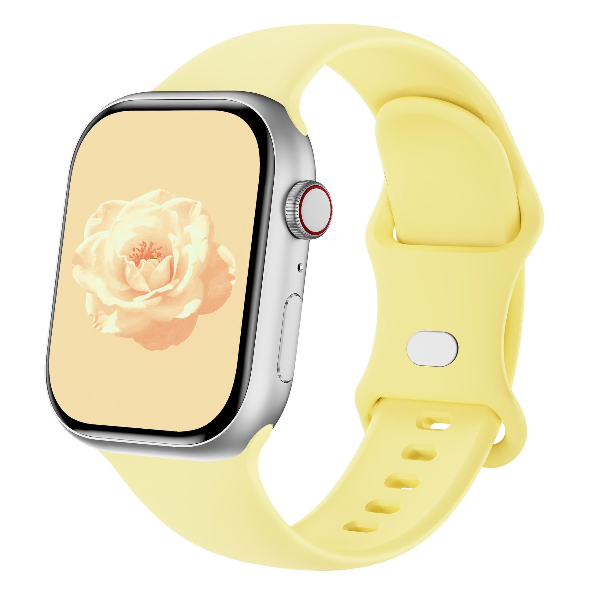 Sycamond - Correa de silicona compatible con Apple Watch de 41 mm, 40 mm, 38 mm, correa deportiva de repuesto para iWatch Series SE 10, 9, 8, 7, 6, 5, 4, 3, Ultra 2, 1, mujeres, hombres, S/M amarillo