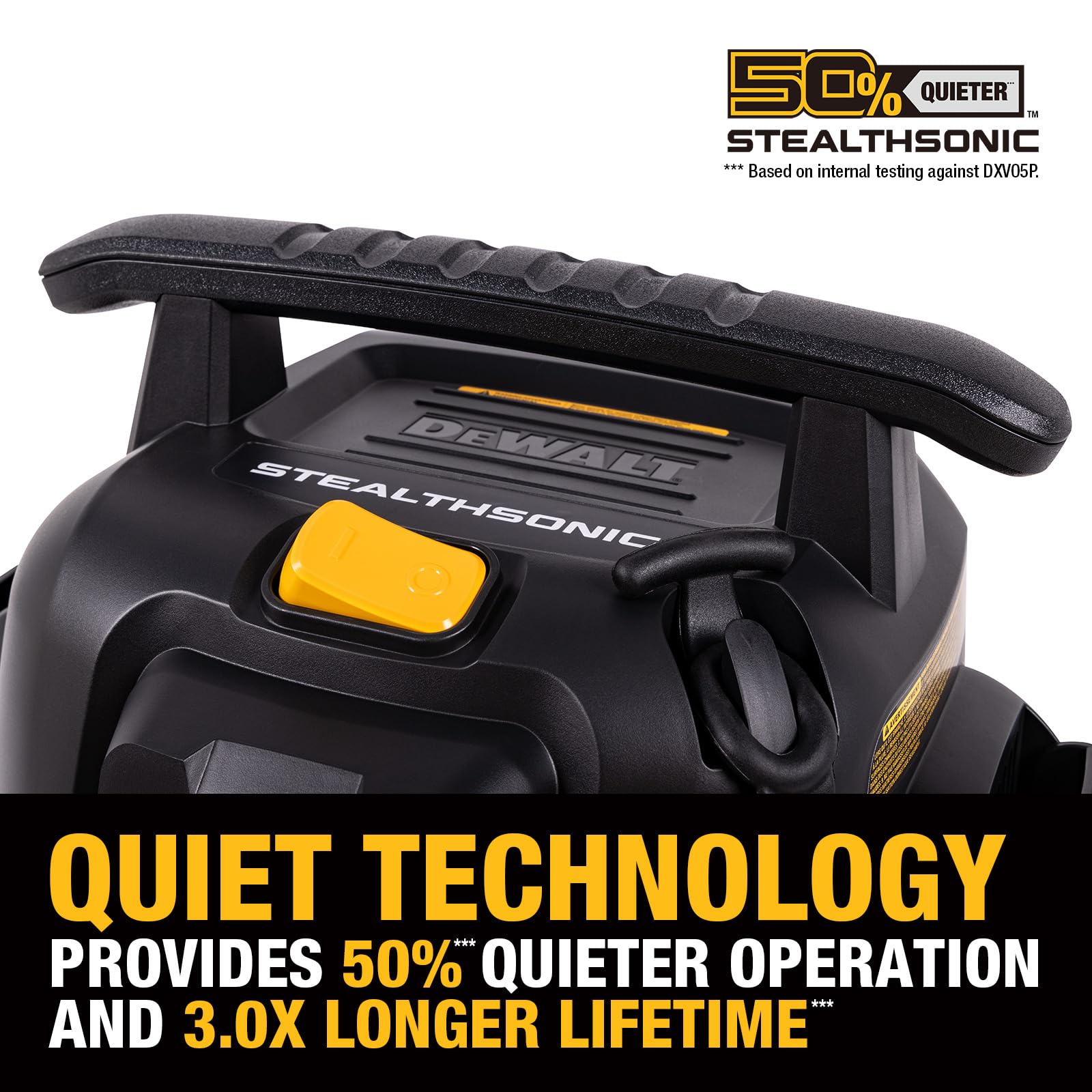 DEWALT STEALTHSONIC - Aspiradora para tienda en húmedo y seco, ultra silenciosa, resistente con accesorios, potente aspiradora exterior para coche, cochera, taller, lugar de trabajo, patio, DXV10S-QT,