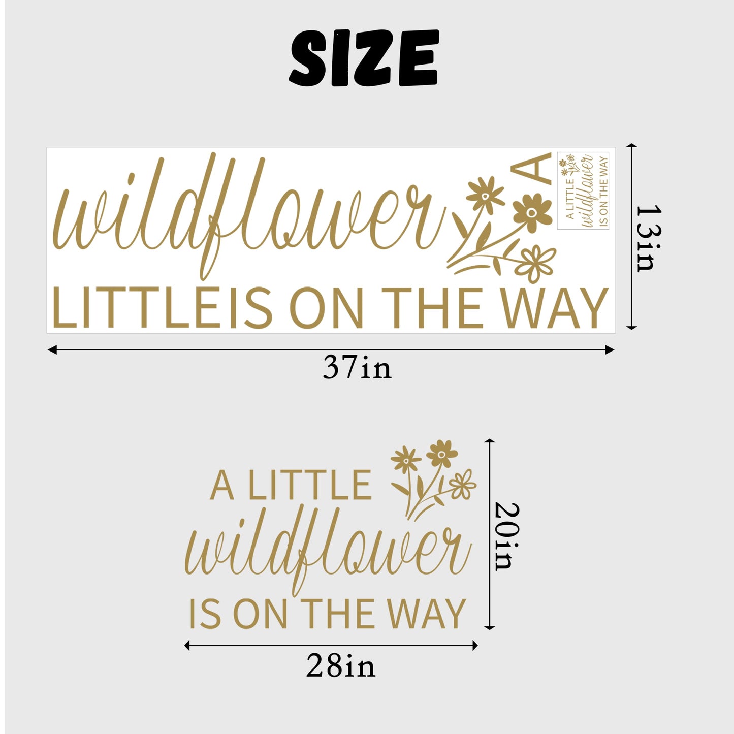 VANGNING - Letrero decorativo para fiesta de baby shower, diseño de mariposas con texto en inglés «A Little Butterfly is on the Way» (calcomanía de flores silvestres)