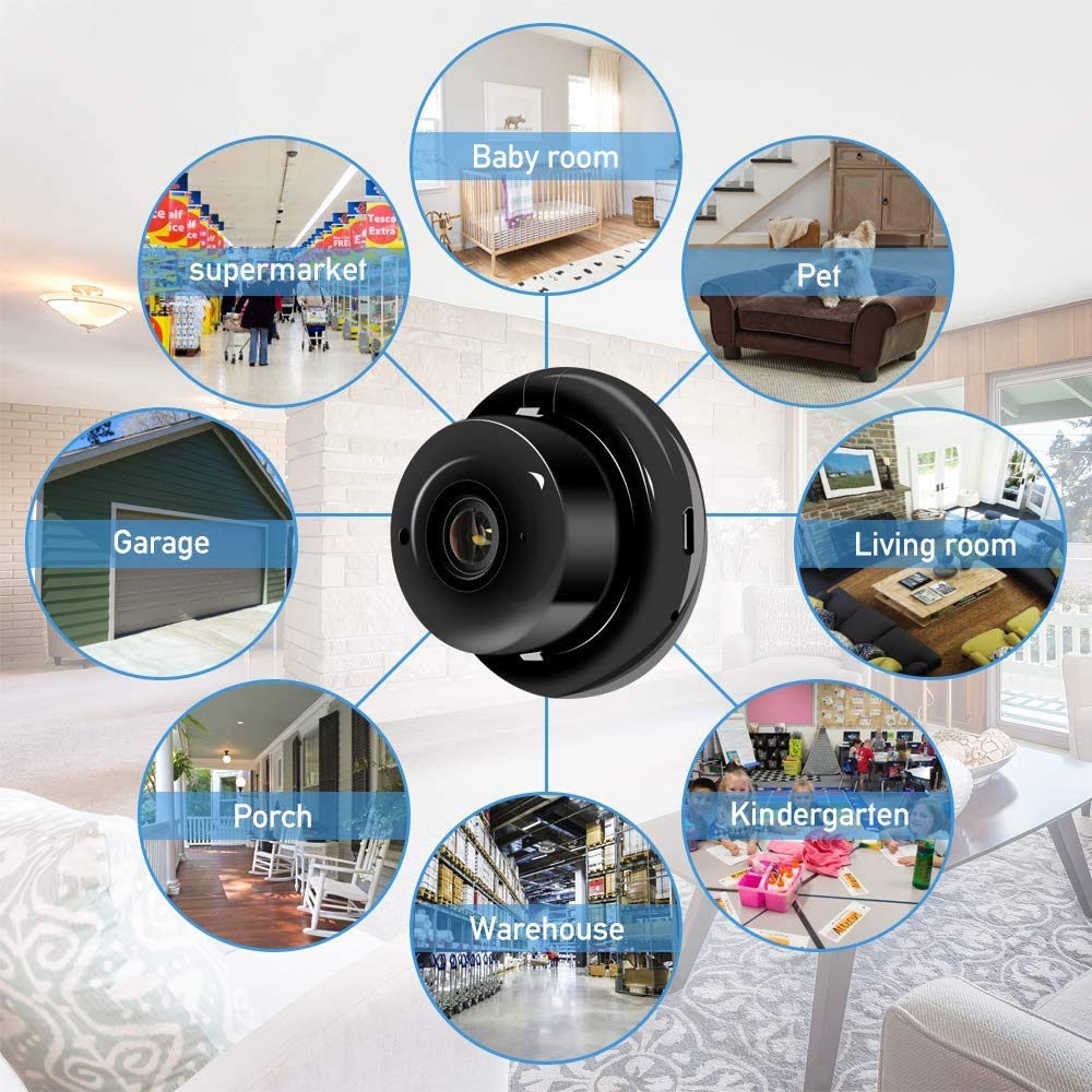 Cámara Con Visión Nocturna Cámara espía, Mini Camara Espia 2mp 1080p Wifi Inalámbric,con Visión Nocturna Detección de Movimiento Grabación en bucle para Interiores o Exteriores Admite Tarjeta Micro SD