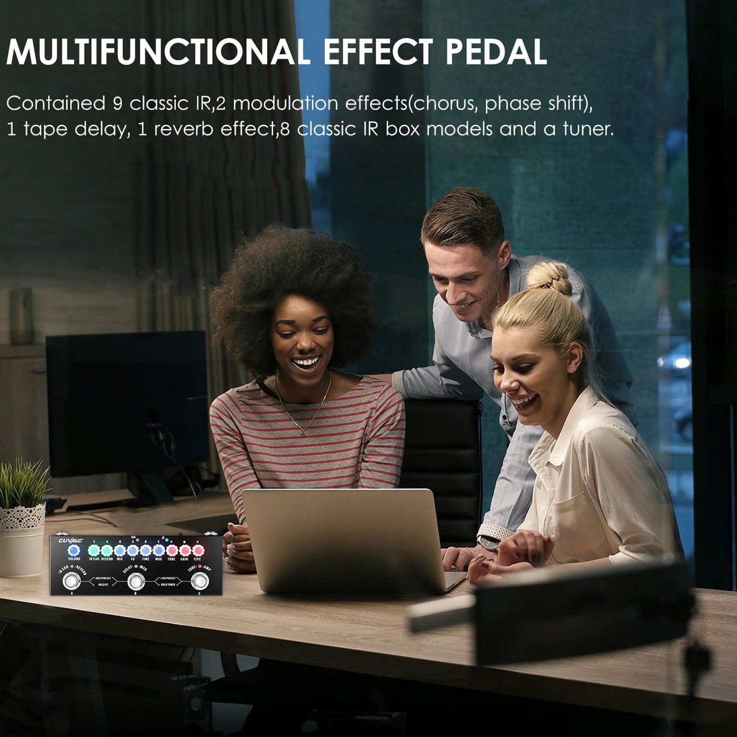 HUIOP CUVAVE CUBE BABY Pedal de efectos combinados para guitarra eléctrica multifuncional portátil con reproducción de música inalámbrica Grabación de teléfono Función de interfaz tipo C de audio,Peda