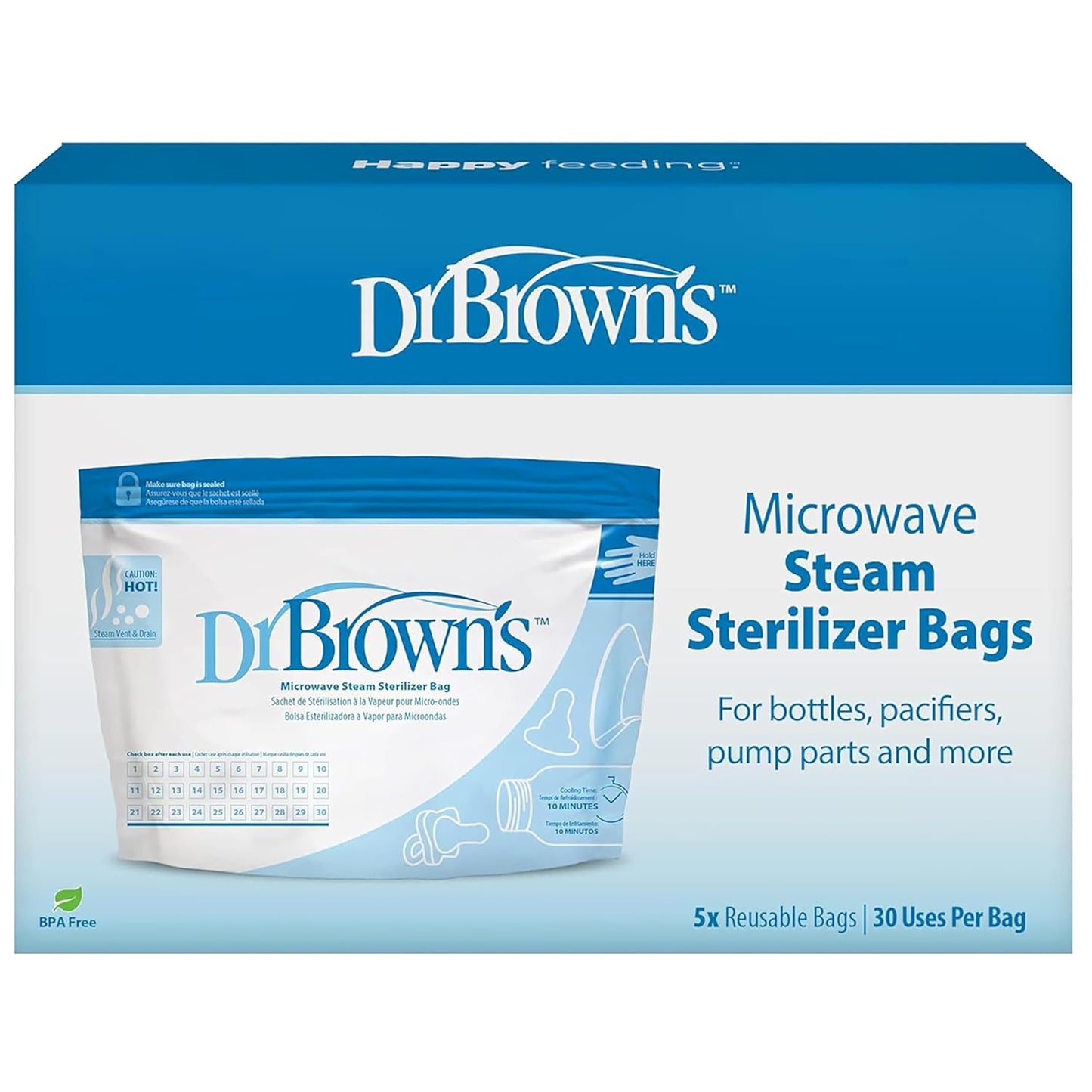 Bolsitas Esterilizadoras para Microondas Dr. Brown's a Vapor