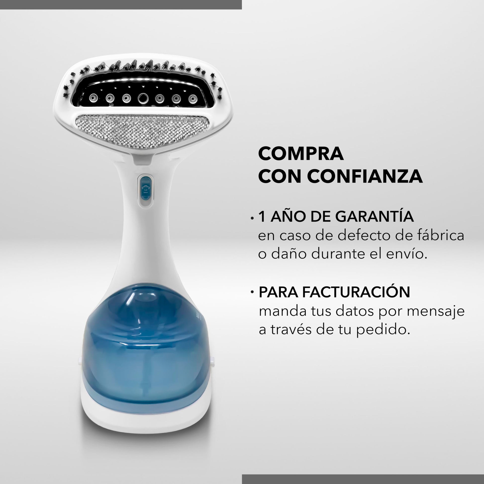 Plancha de Vapor Portátil RCA RC-931 Blanco con Cepillos para Cuidado Profesional de Telas en Hogar y Viajes