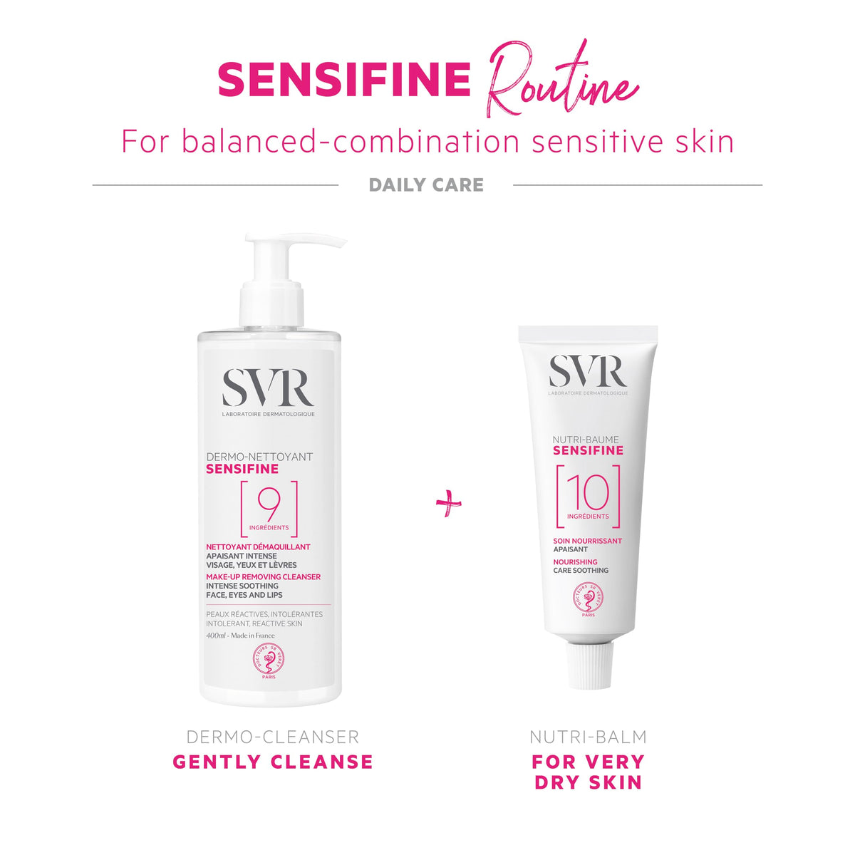 SVR Sensifine Dermolimpiador Facial para Piel Sensible con Niacinamida, 400 ml